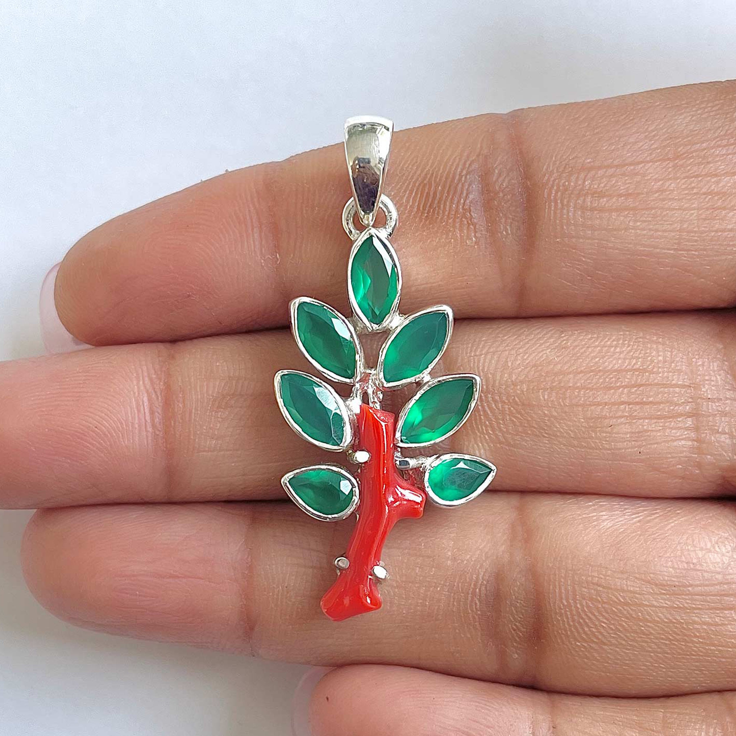 Red Coral Pendant-(COR-1-43)