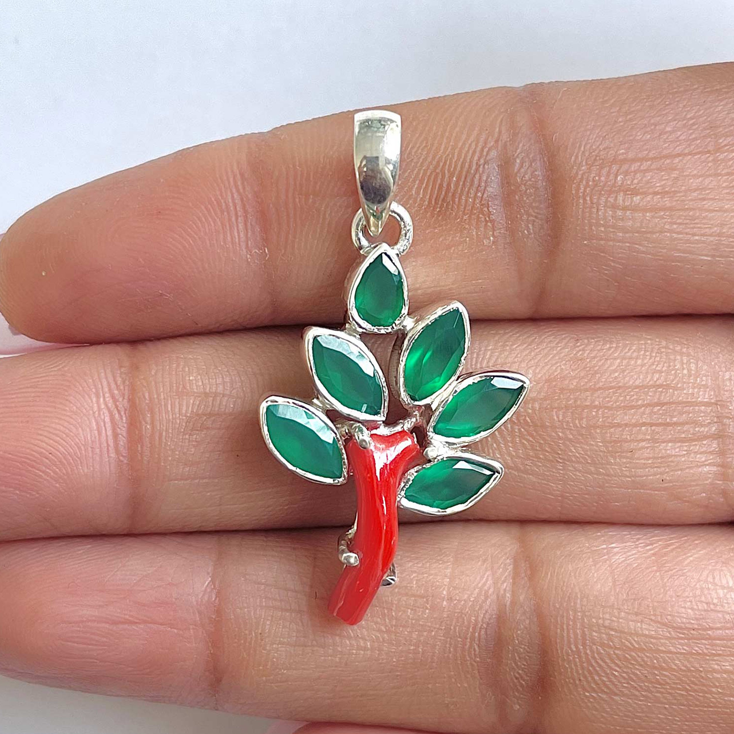 Red Coral Pendant-(COR-1-44)