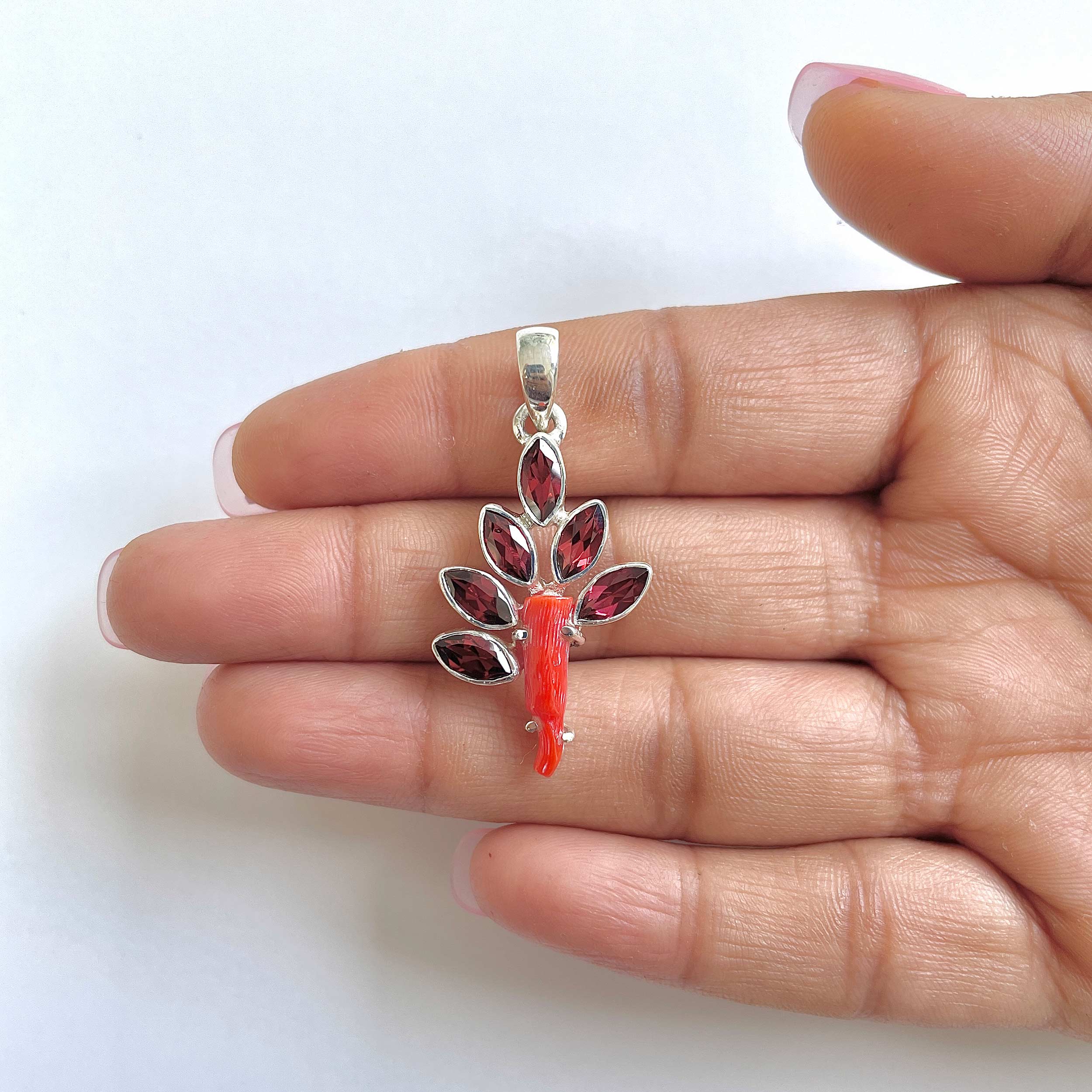 Red Coral Pendant-(COR-1-7)