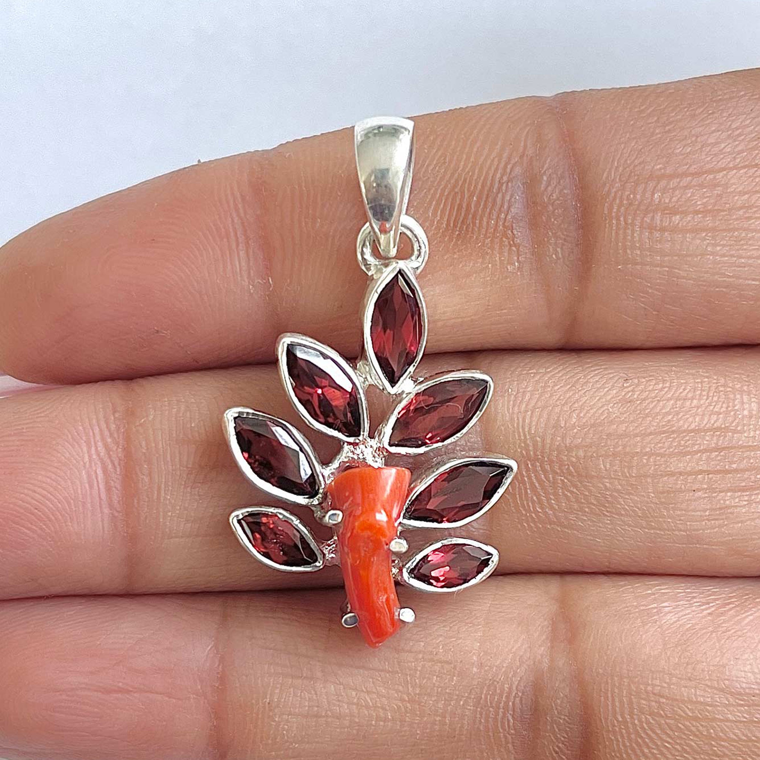 Red Coral Pendant-(COR-1-8)