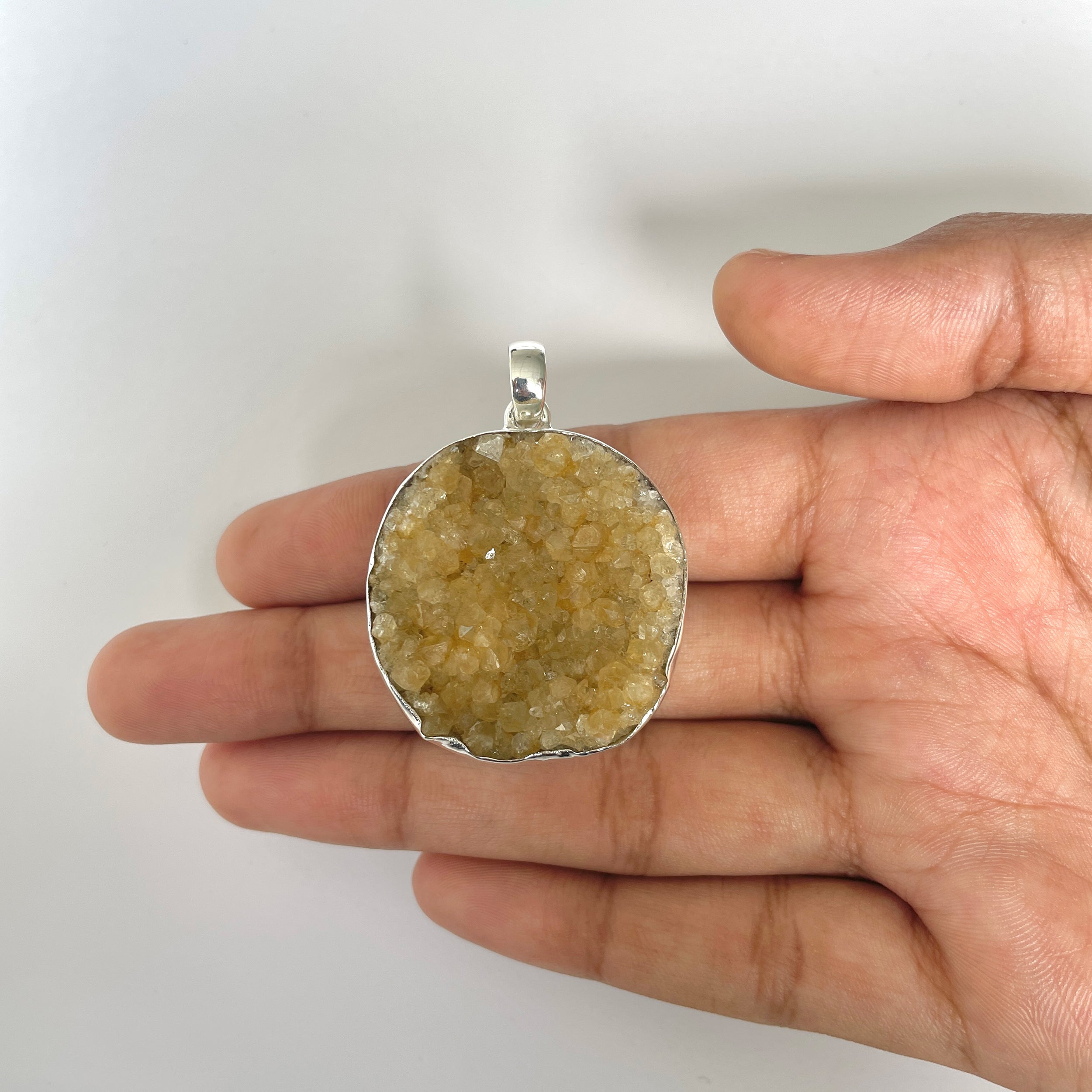 Citrine Druzy Pendant-(CTD-1-10)