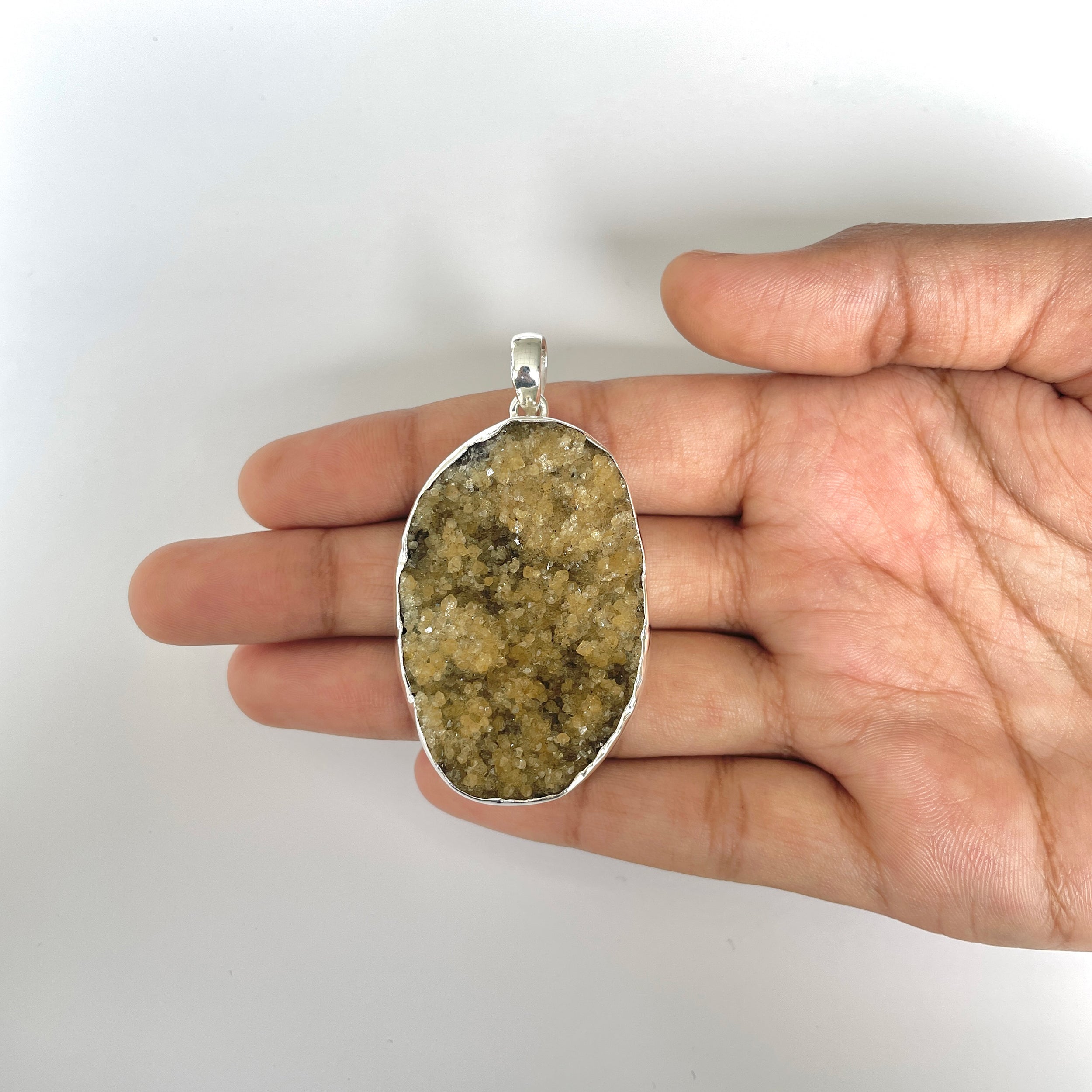 Citrine Druzy Pendant-(CTD-1-21)