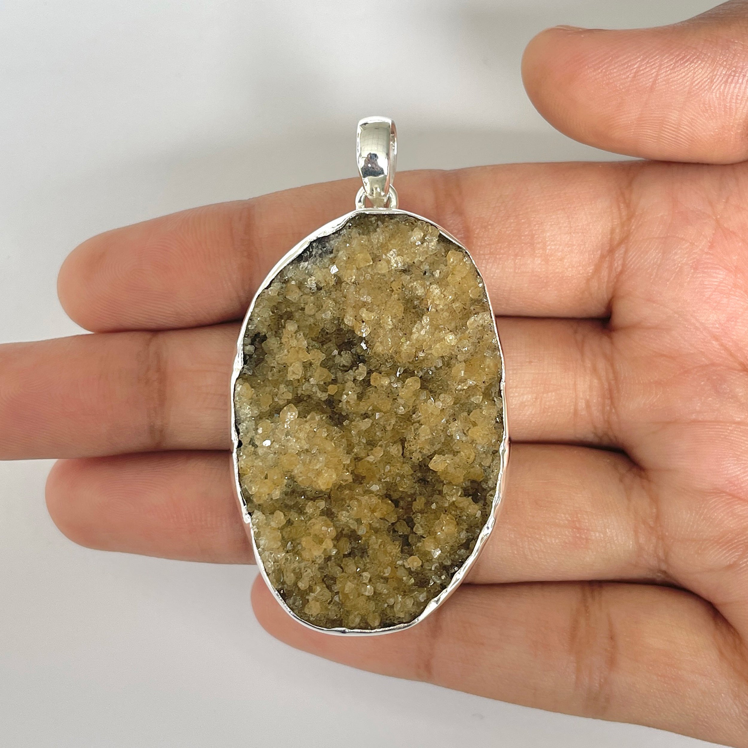 Citrine Druzy Pendant-(CTD-1-21)
