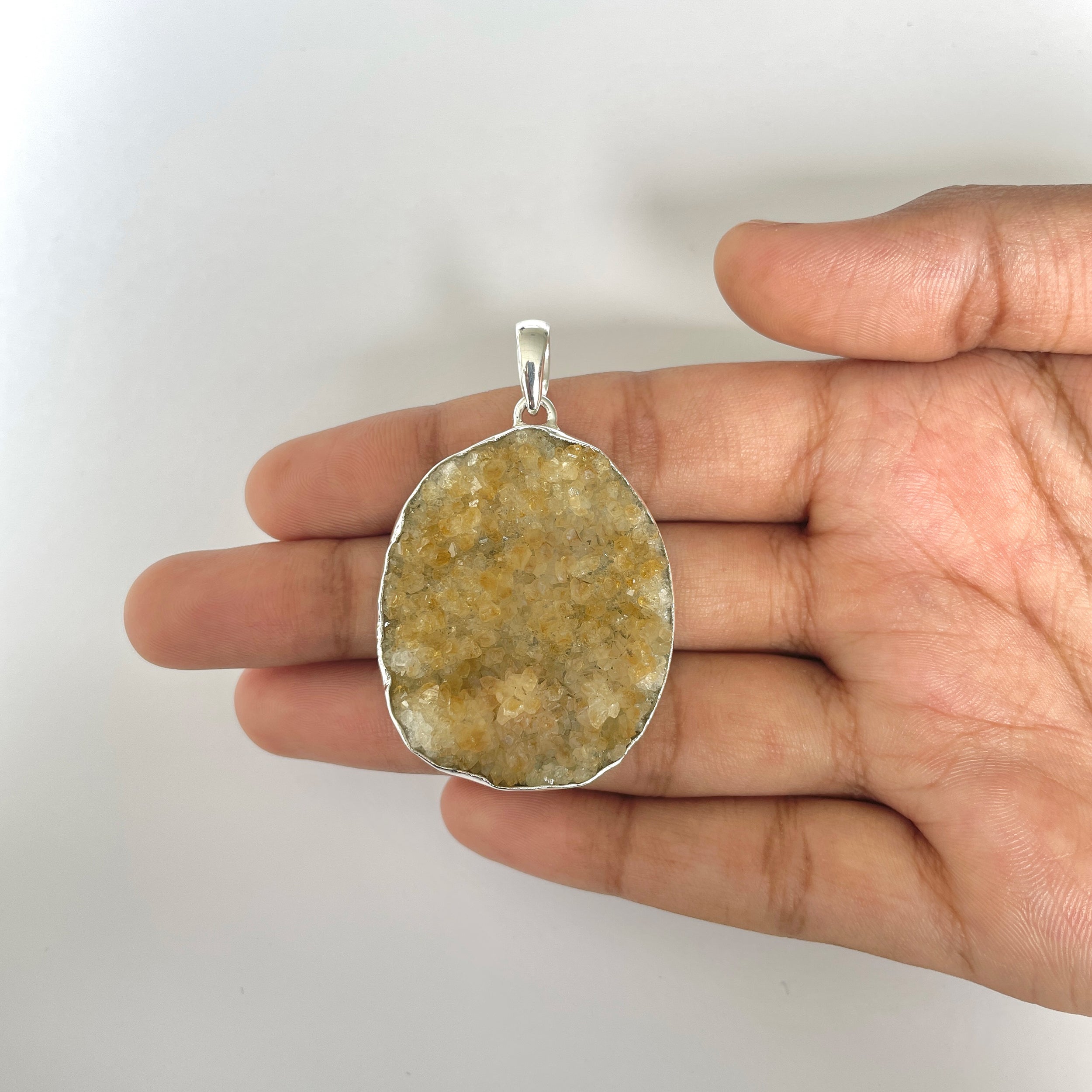 Citrine Druzy Pendant-(CTD-1-23)