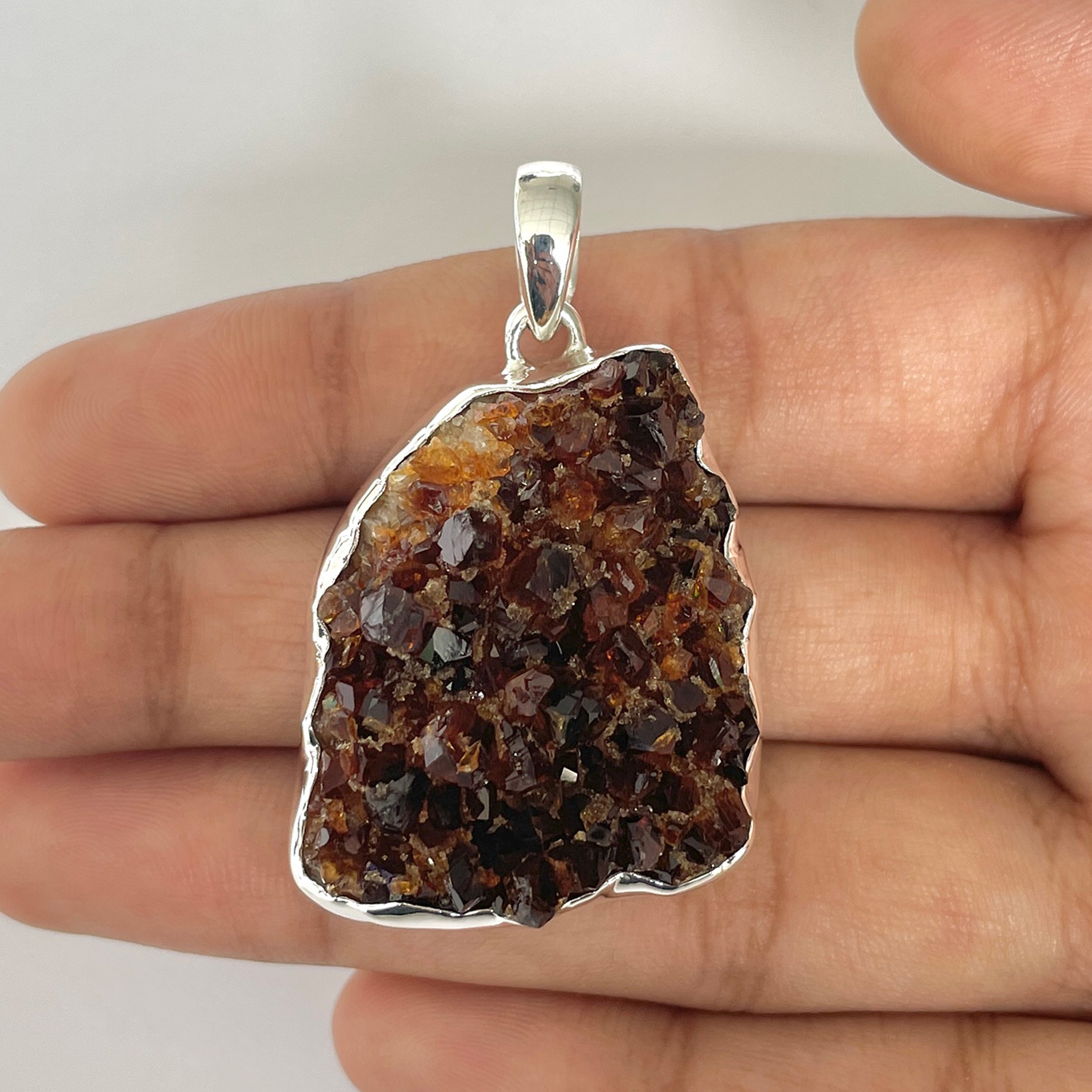 Citrine Druzy Pendant-(CTD-1-25)