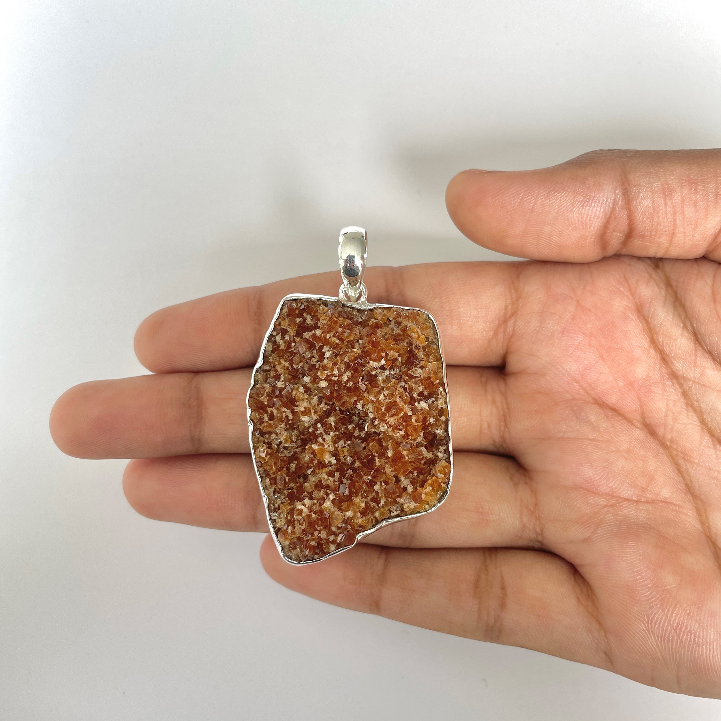 Citrine Druzy Pendant-(CTD-1-26)