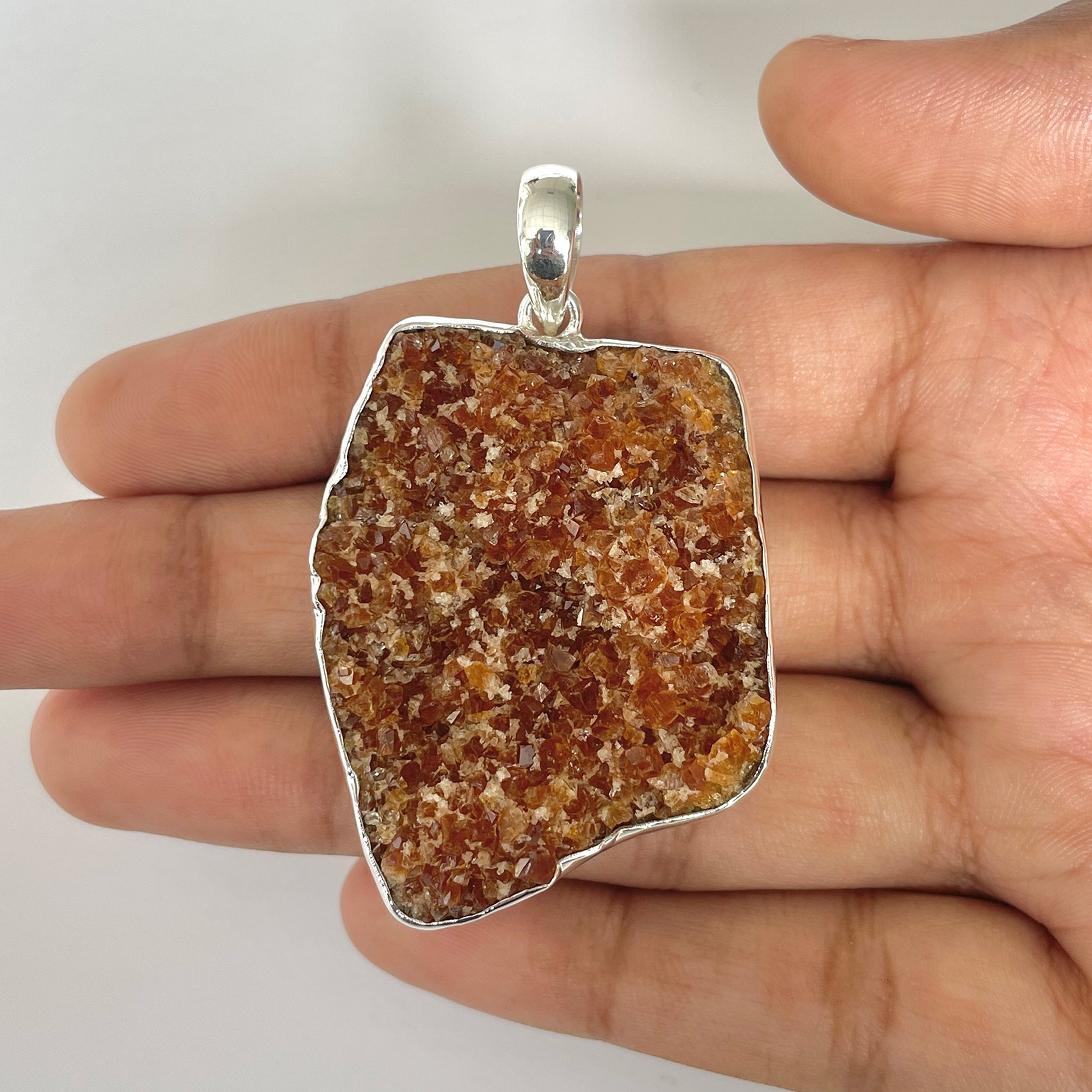 Citrine Druzy Pendant-(CTD-1-26)