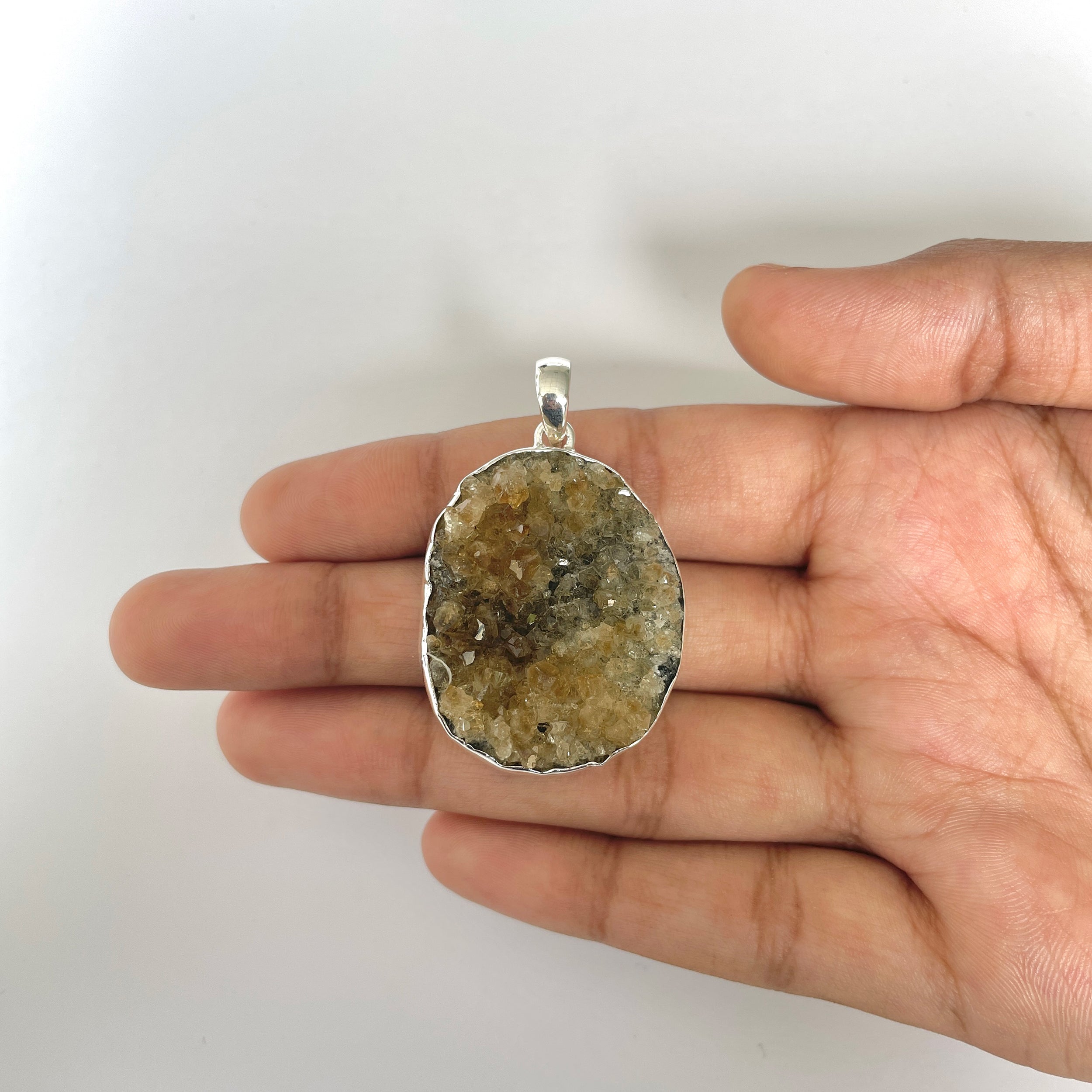Citrine Druzy Pendant-(CTD-1-27)