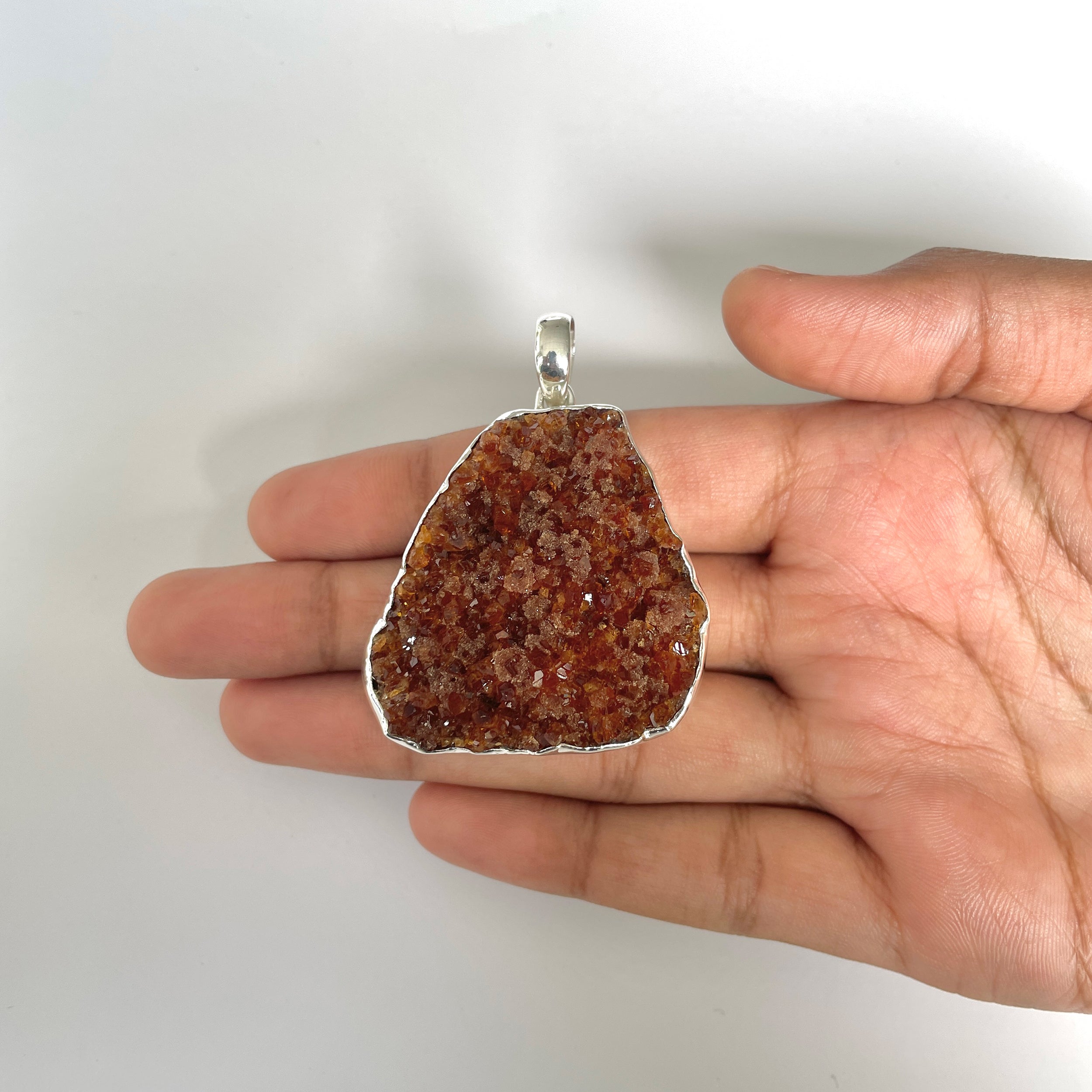 Citrine Druzy Pendant-(CTD-1-4)