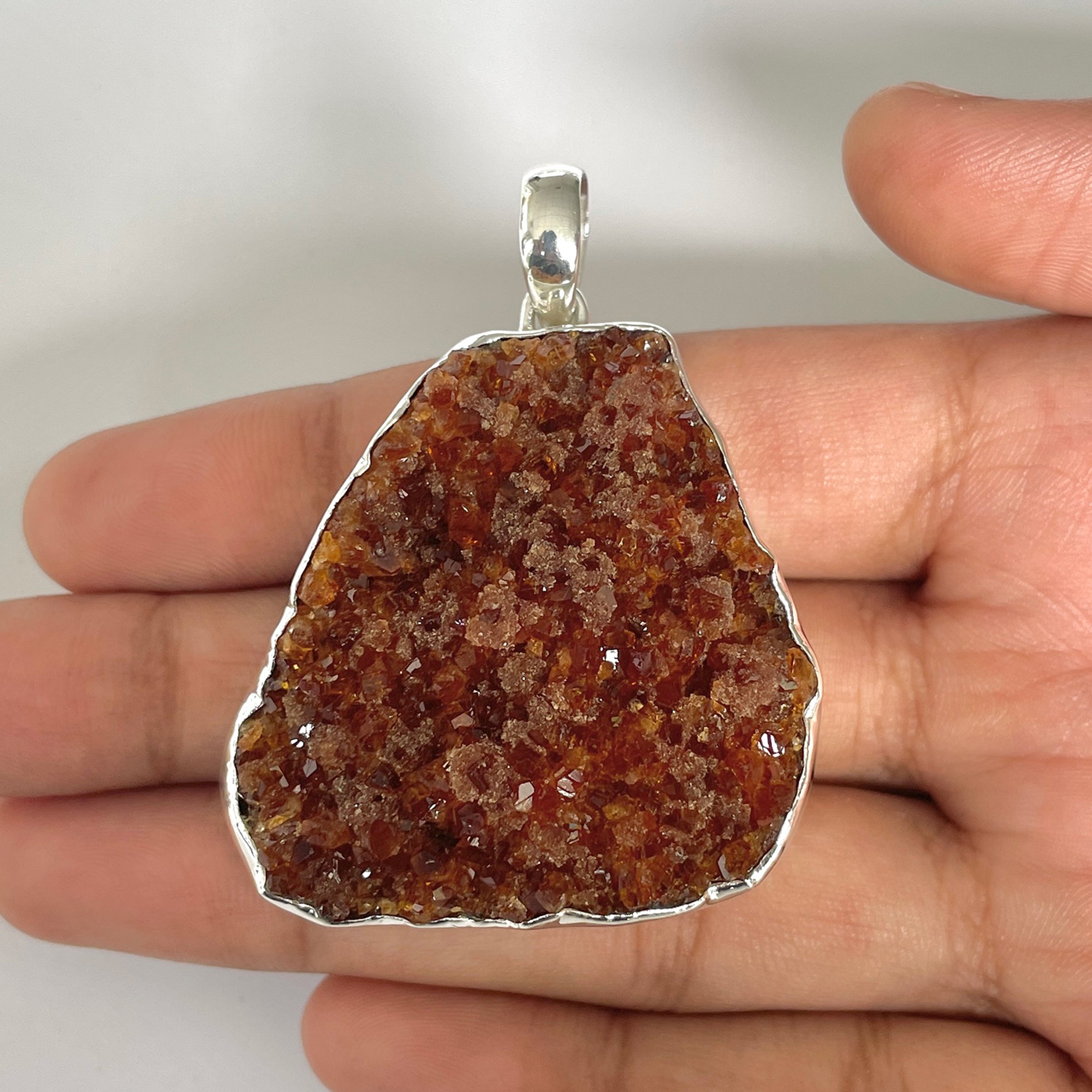 Citrine Druzy Pendant-(CTD-1-4)