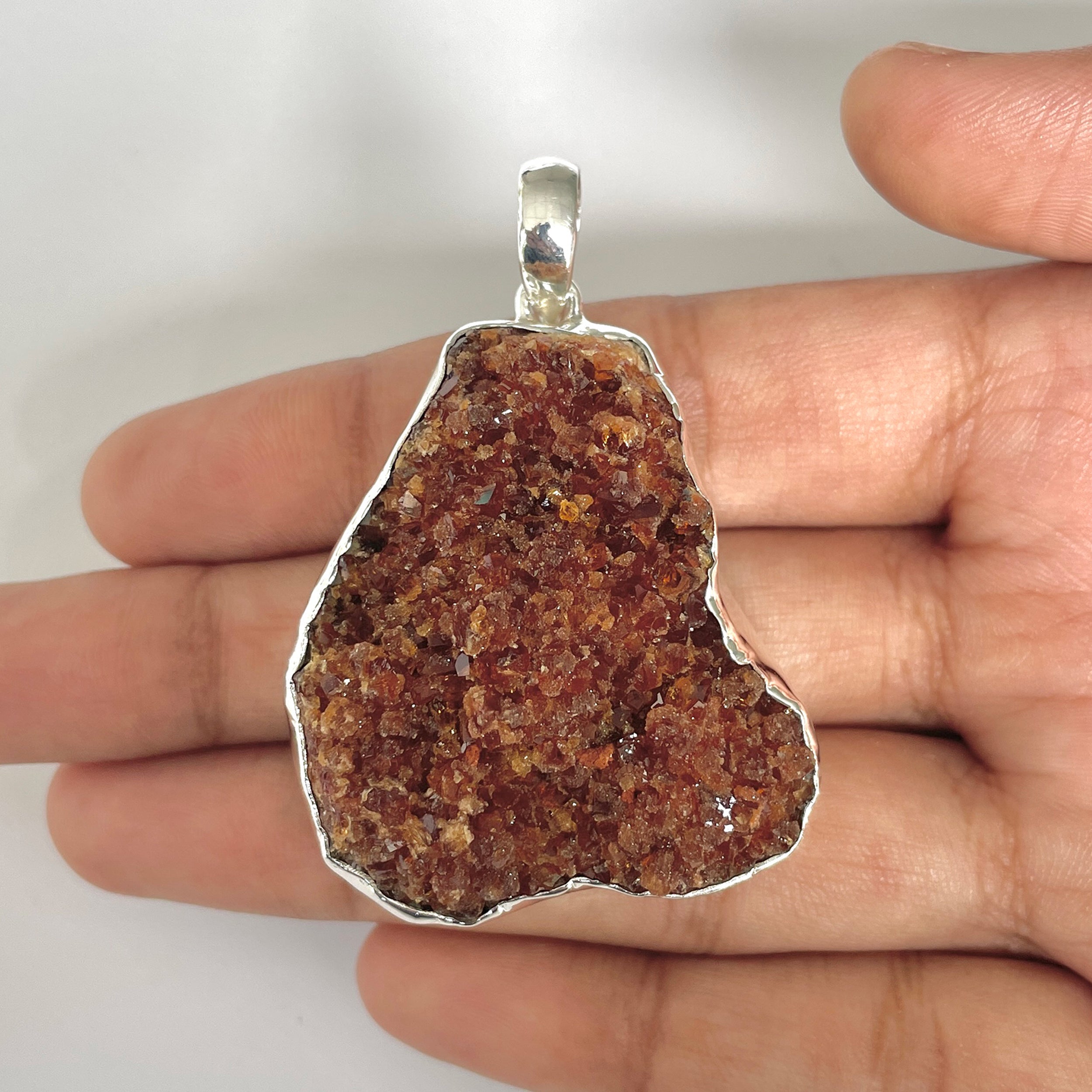 Citrine Druzy Pendant-(CTD-1-5)