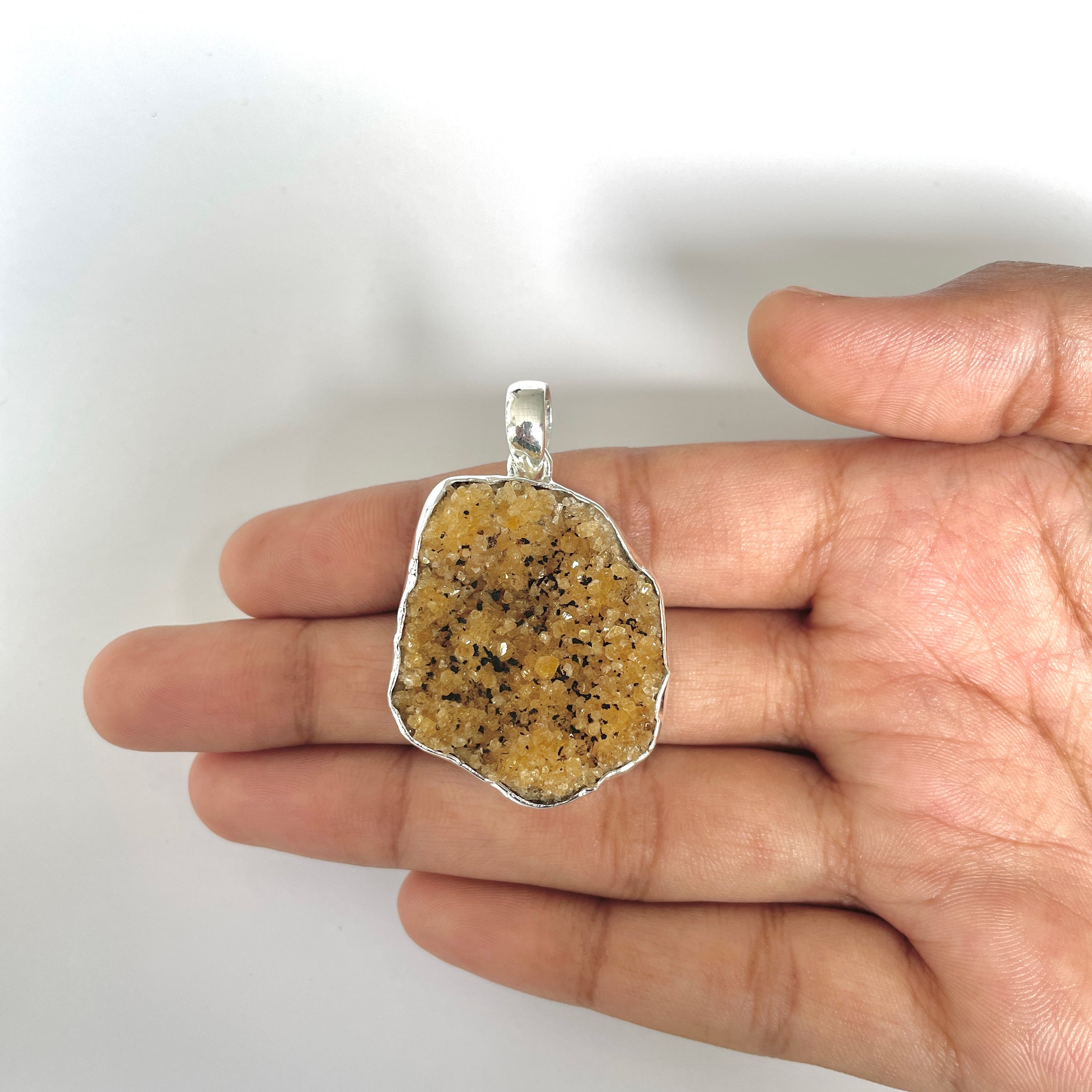 Citrine Druzy Pendant-(CTD-1-6)