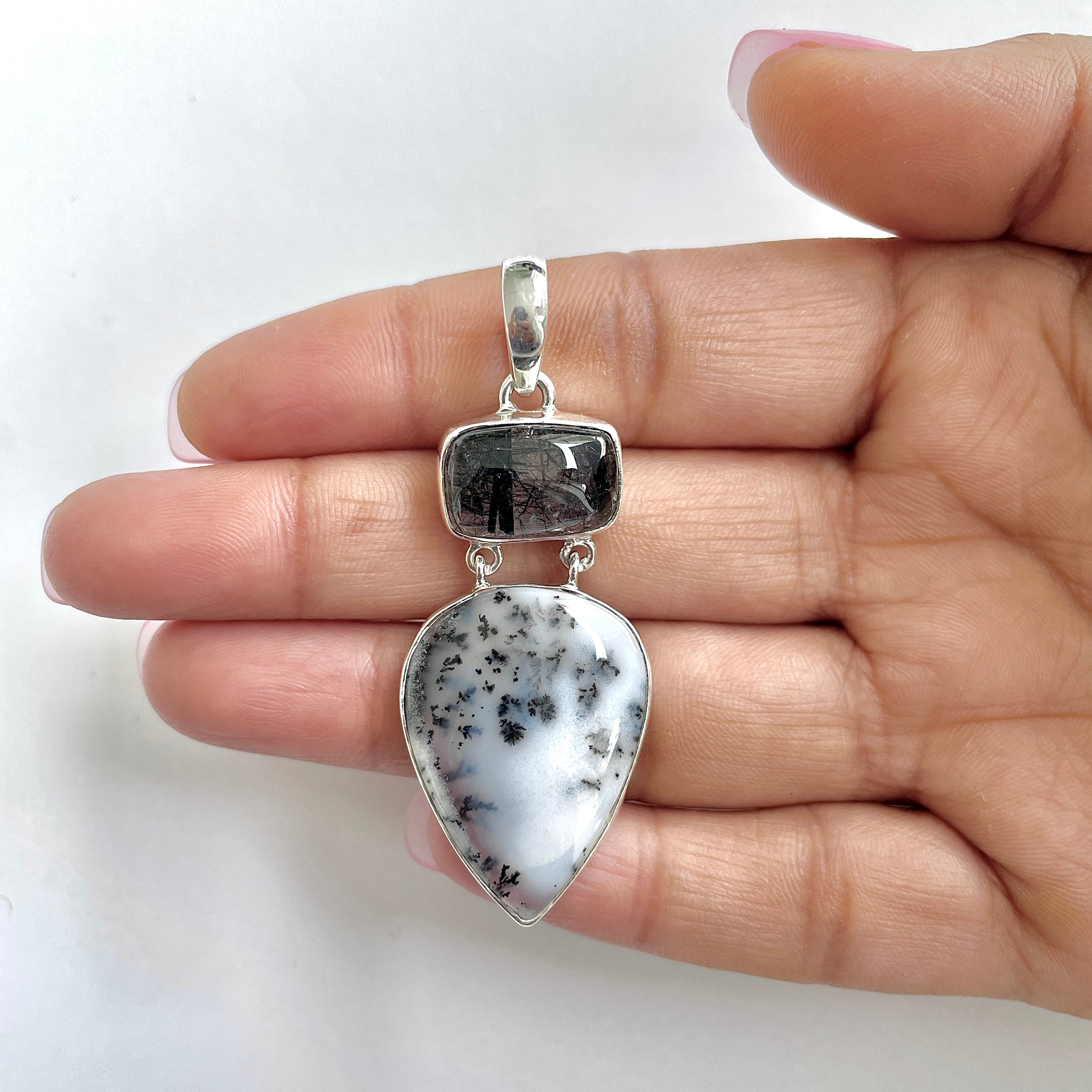 Dendritic Agate Pendant-(DDA-1-18)