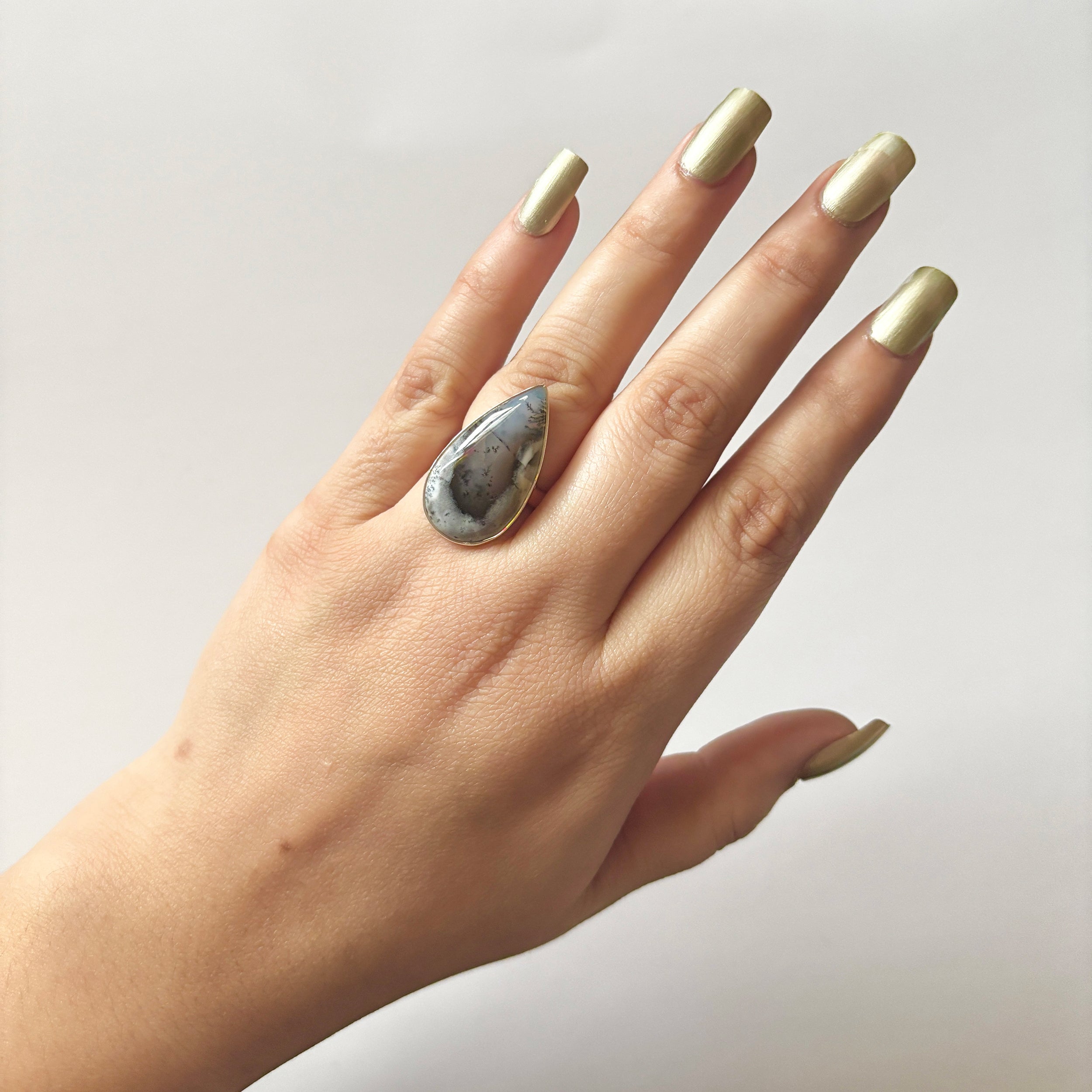 Dendritic Agate Ring-(DDA-2-10)