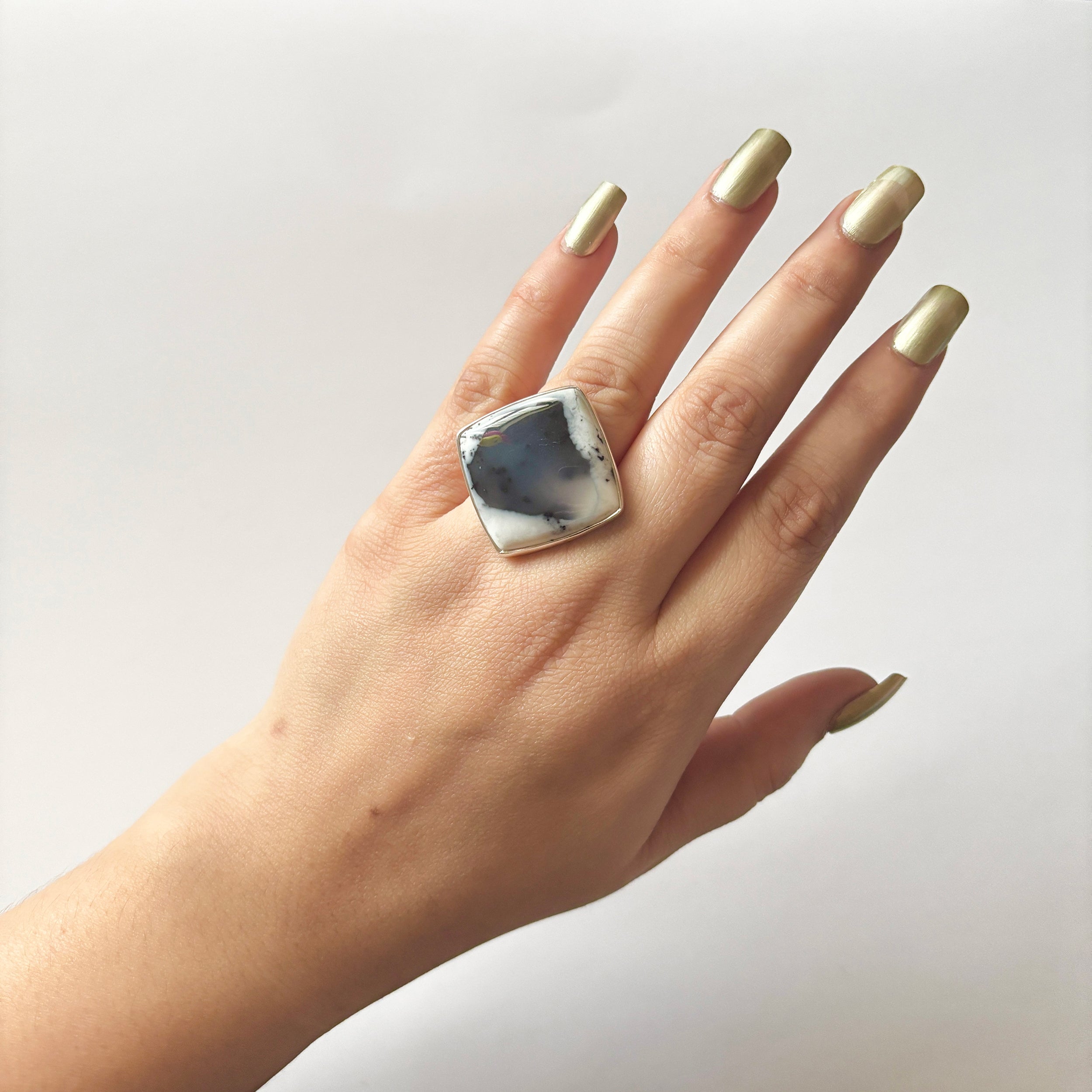 Dendritic Agate Ring-(DDA-2-17)