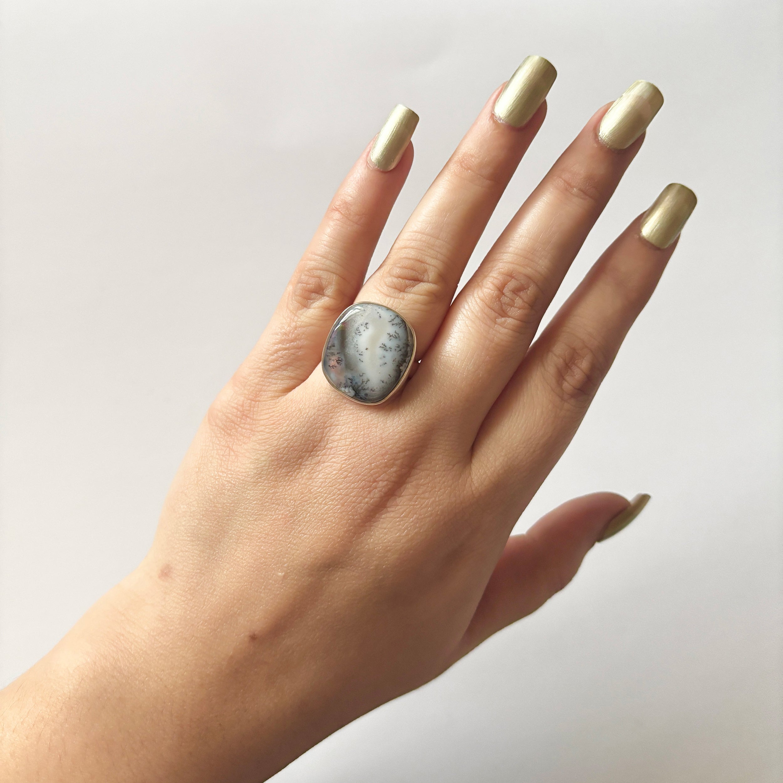 Dendritic Agate Ring-(DDA-2-2)