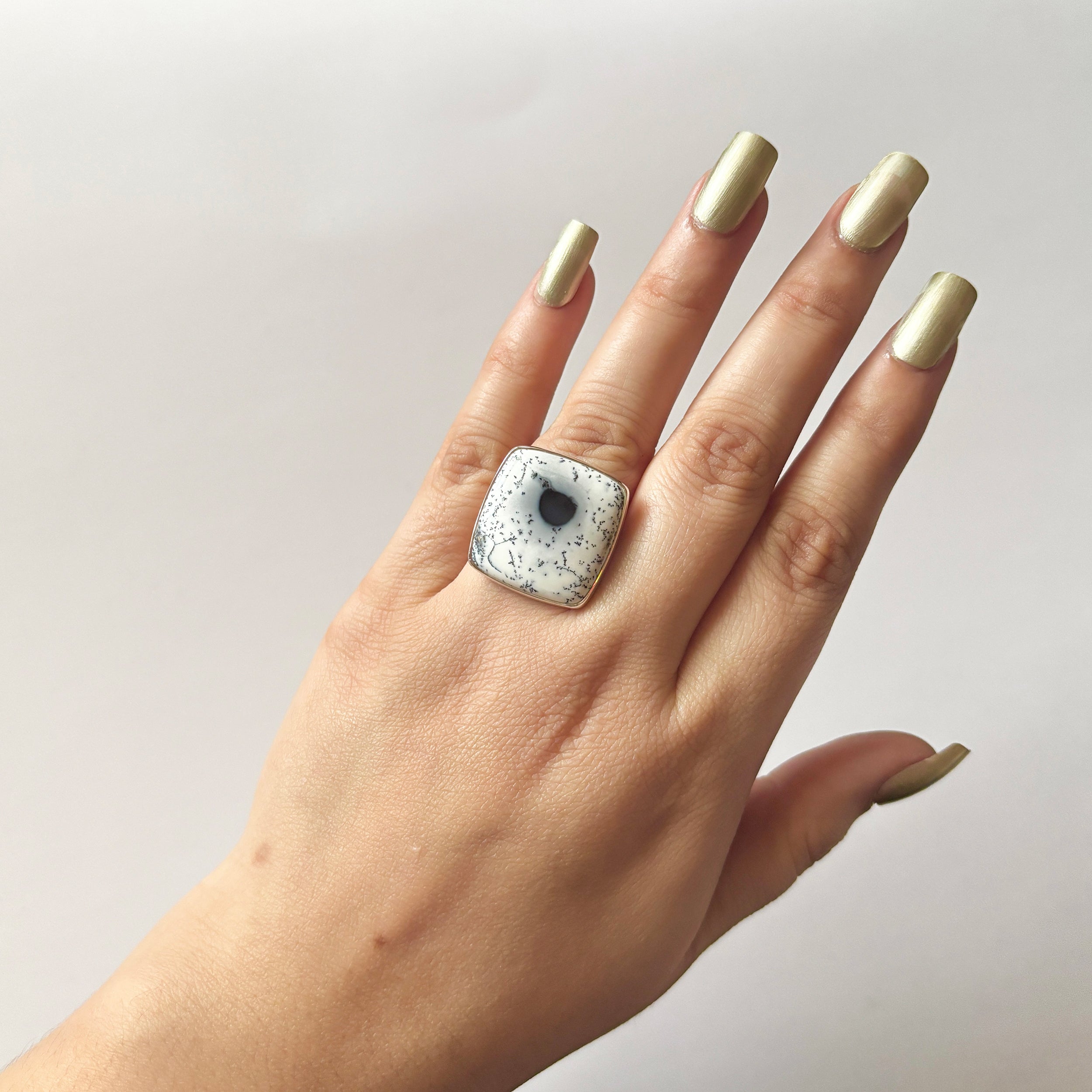 Dendritic Agate Ring-(DDA-2-21)