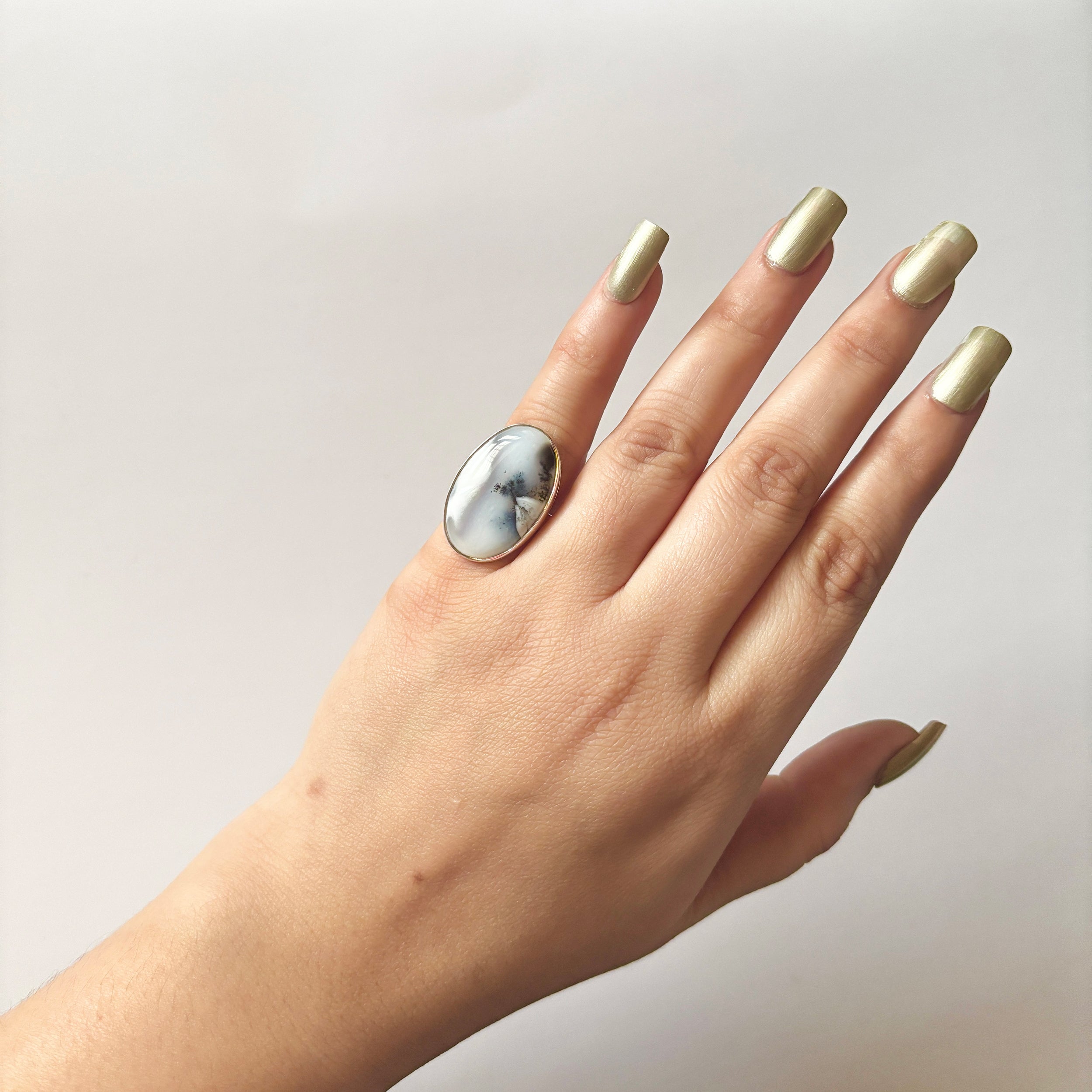 Dendritic Agate Ring-(DDA-2-7)