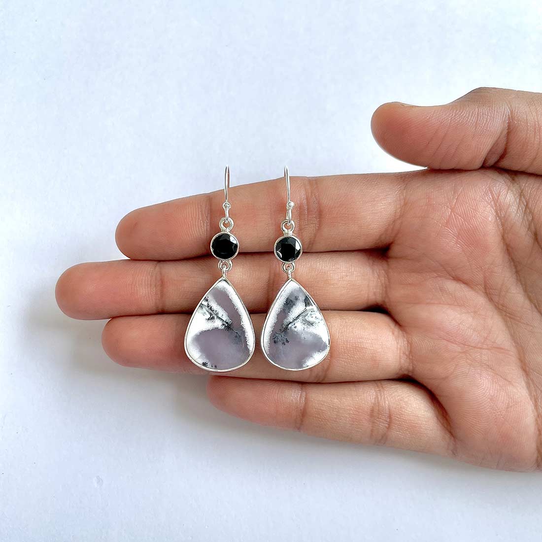 Dendritic Agate Earring-(DDA-3-1)