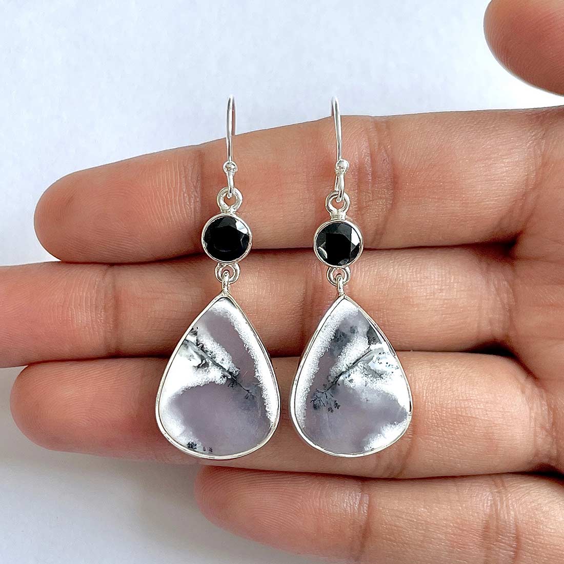 Dendritic Agate Earring-(DDA-3-1)