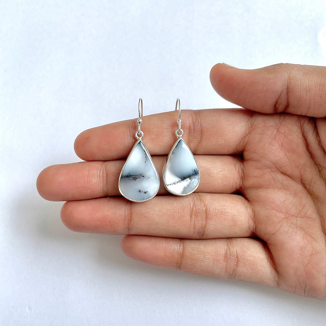 Dendritic Agate Earring-(DDA-3-10)