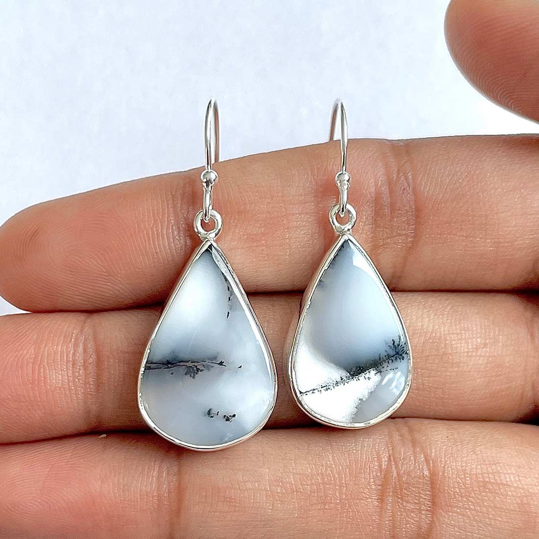 Dendritic Agate Earring-(DDA-3-10)