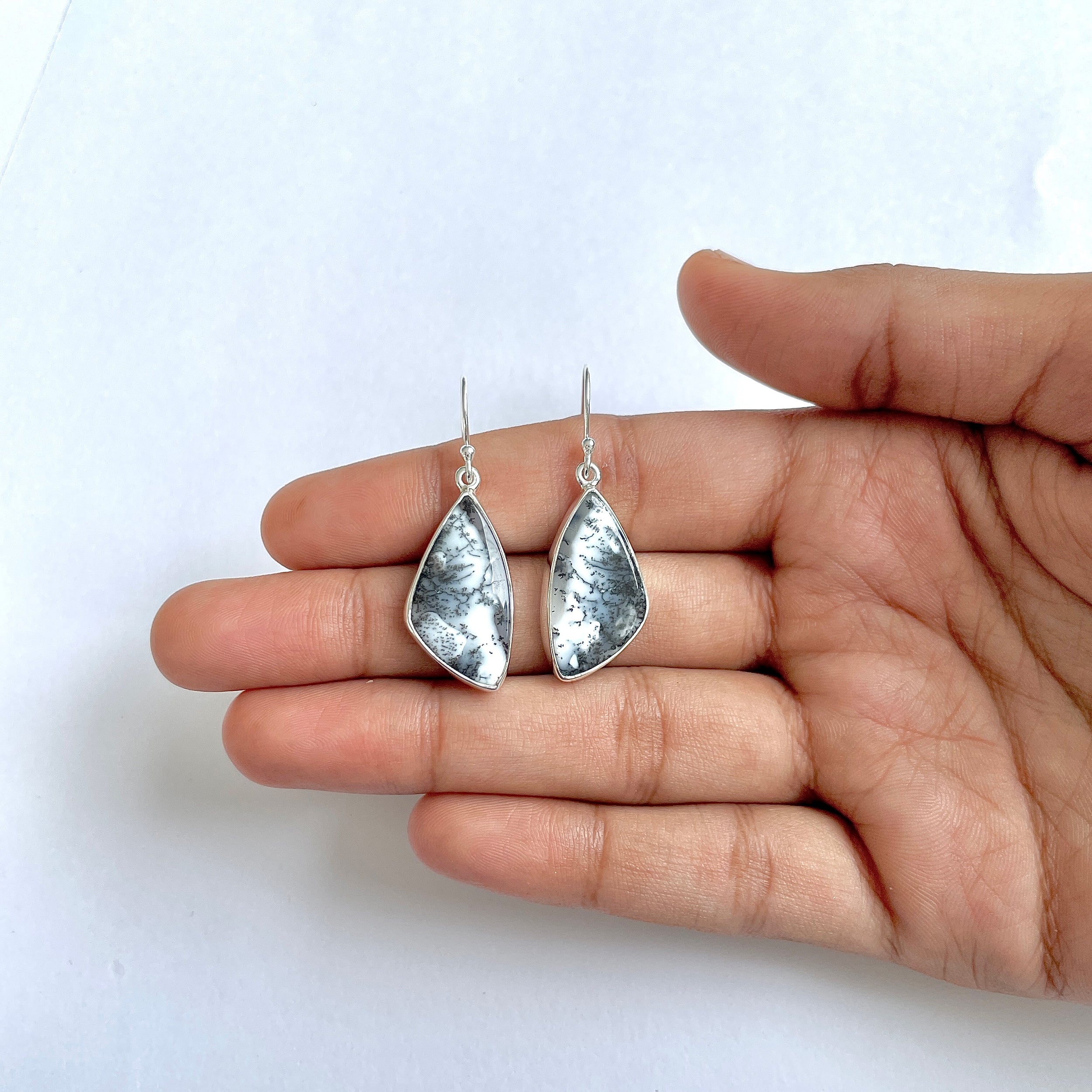 Dendritic Agate Earring-(DDA-3-11)