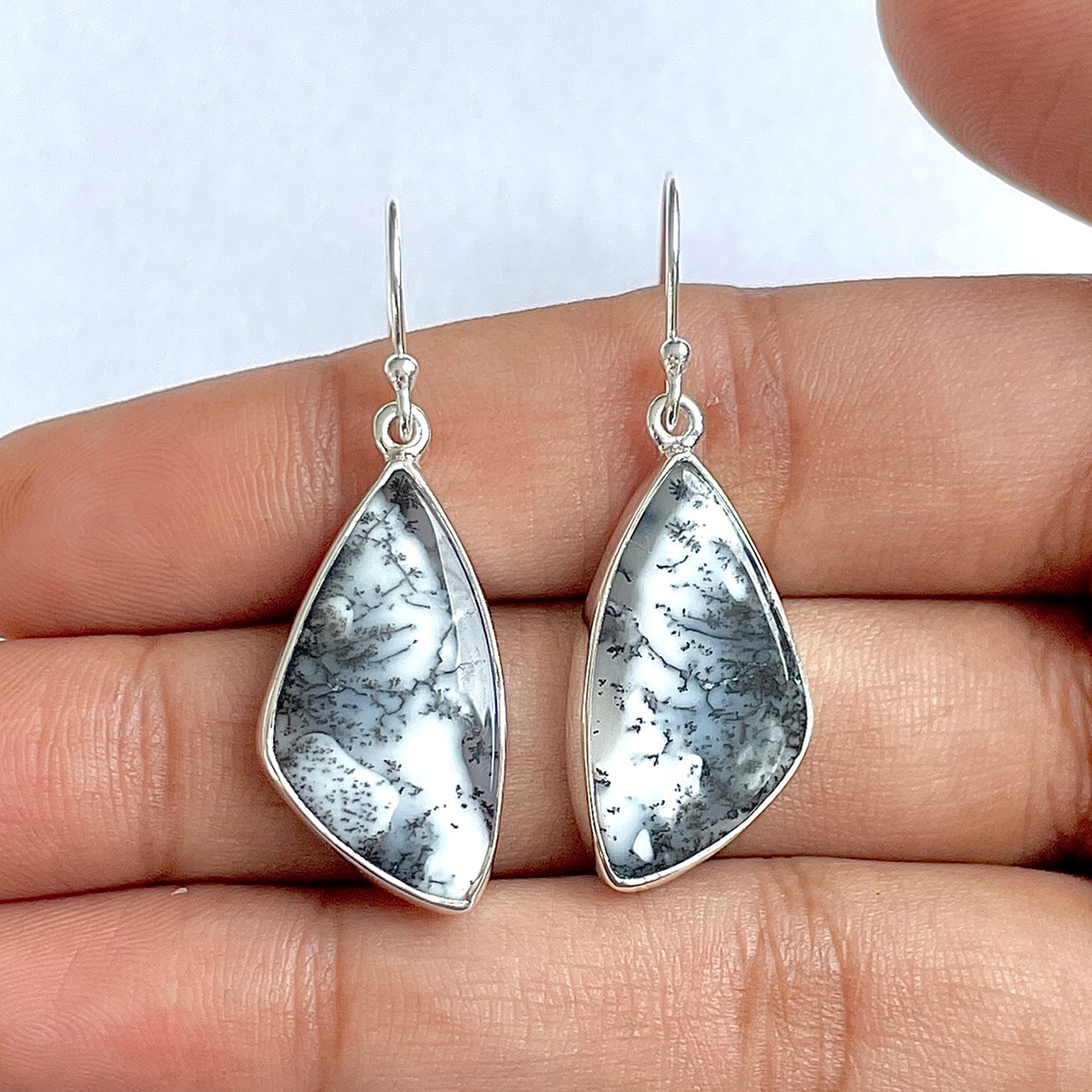 Dendritic Agate Earring-(DDA-3-11)