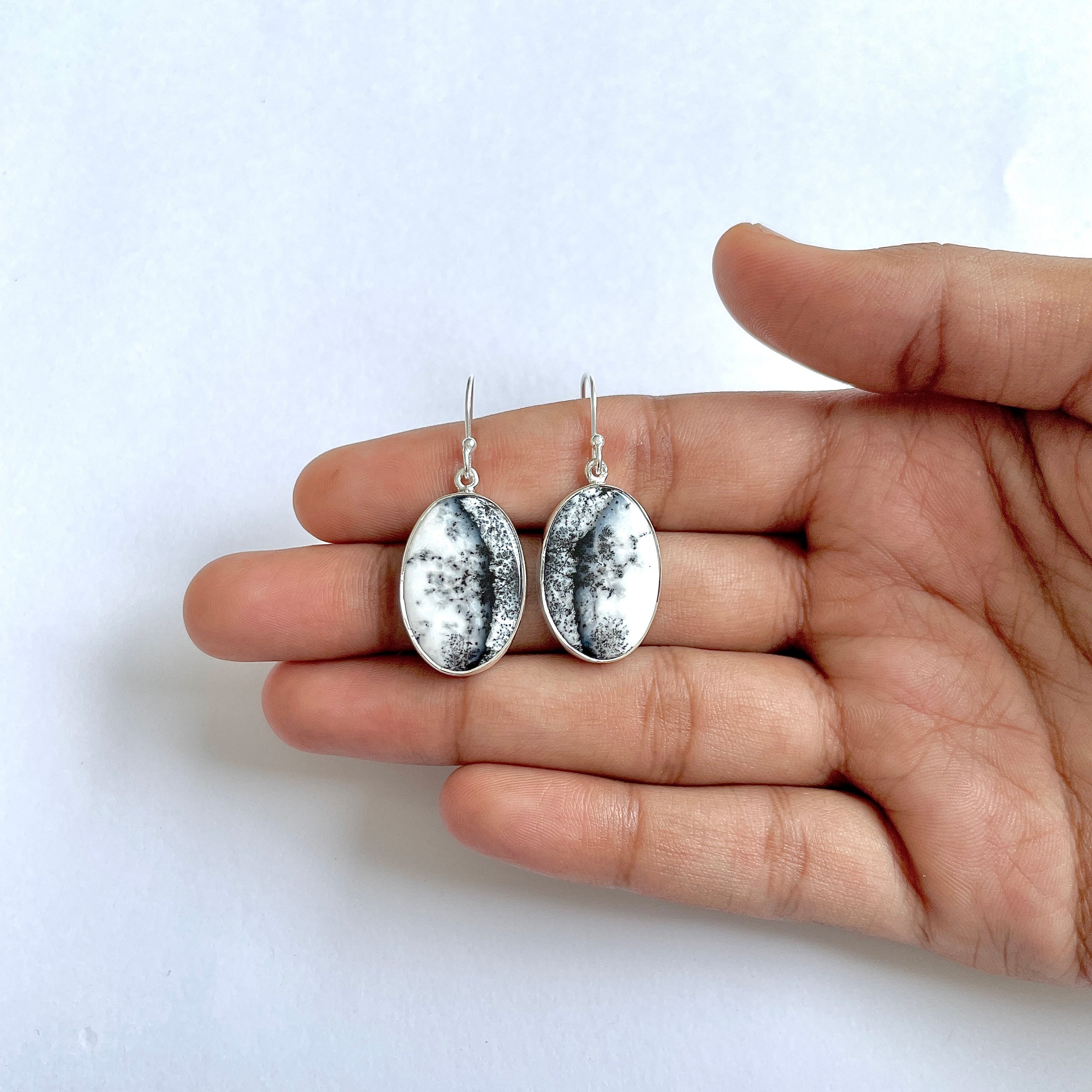 Dendritic Agate Earring-(DDA-3-12)