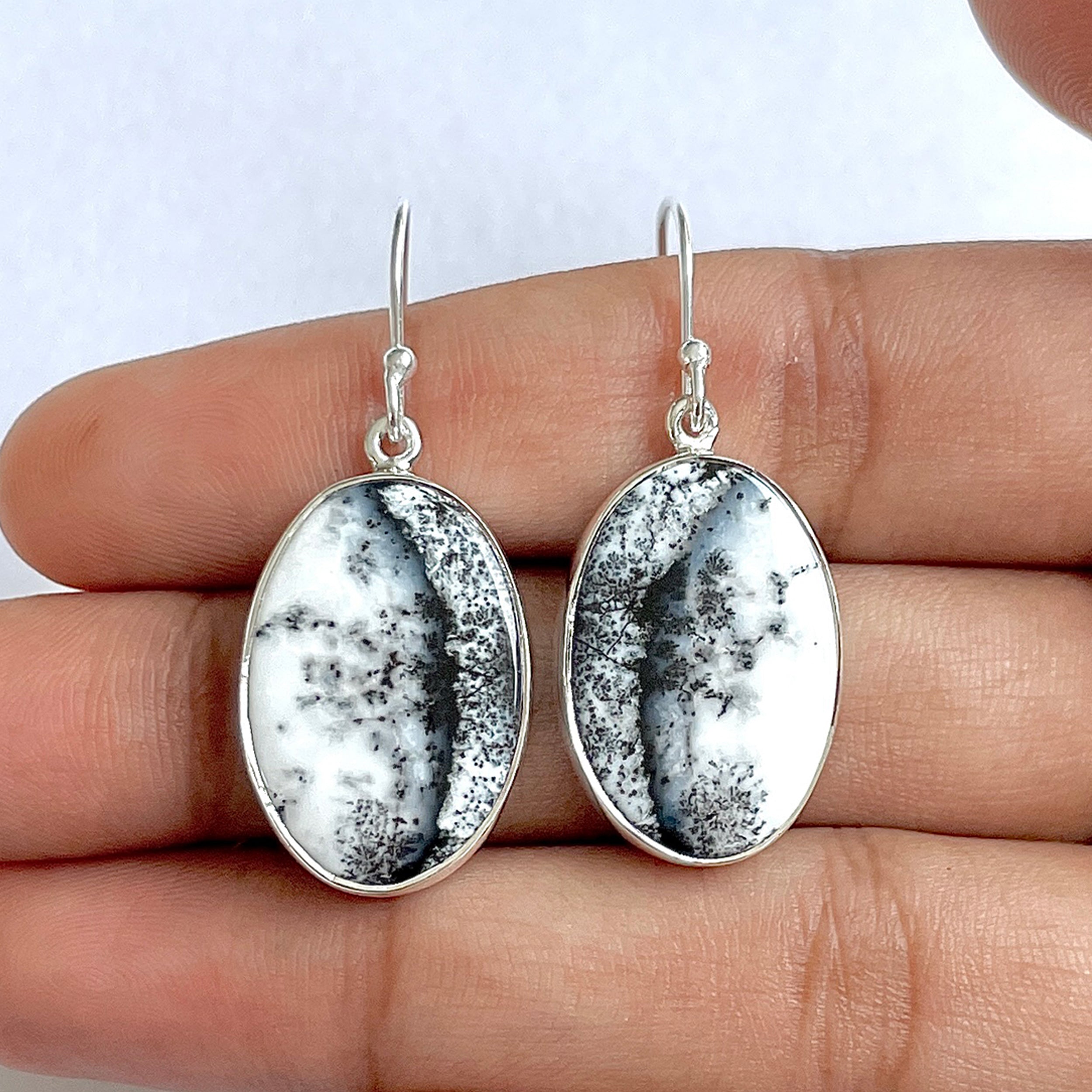 Dendritic Agate Earring-(DDA-3-12)