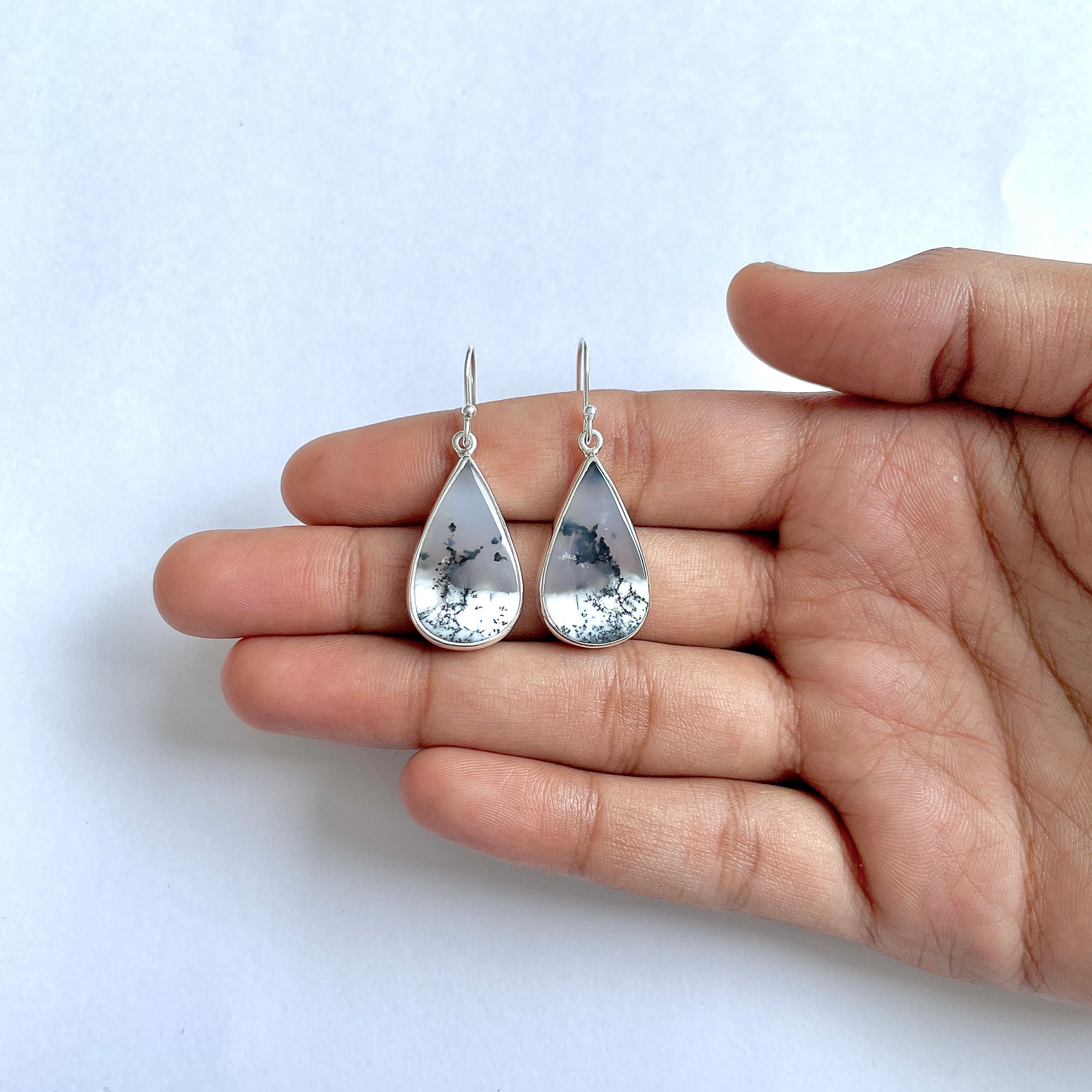 Dendritic Agate Earring-(DDA-3-13)