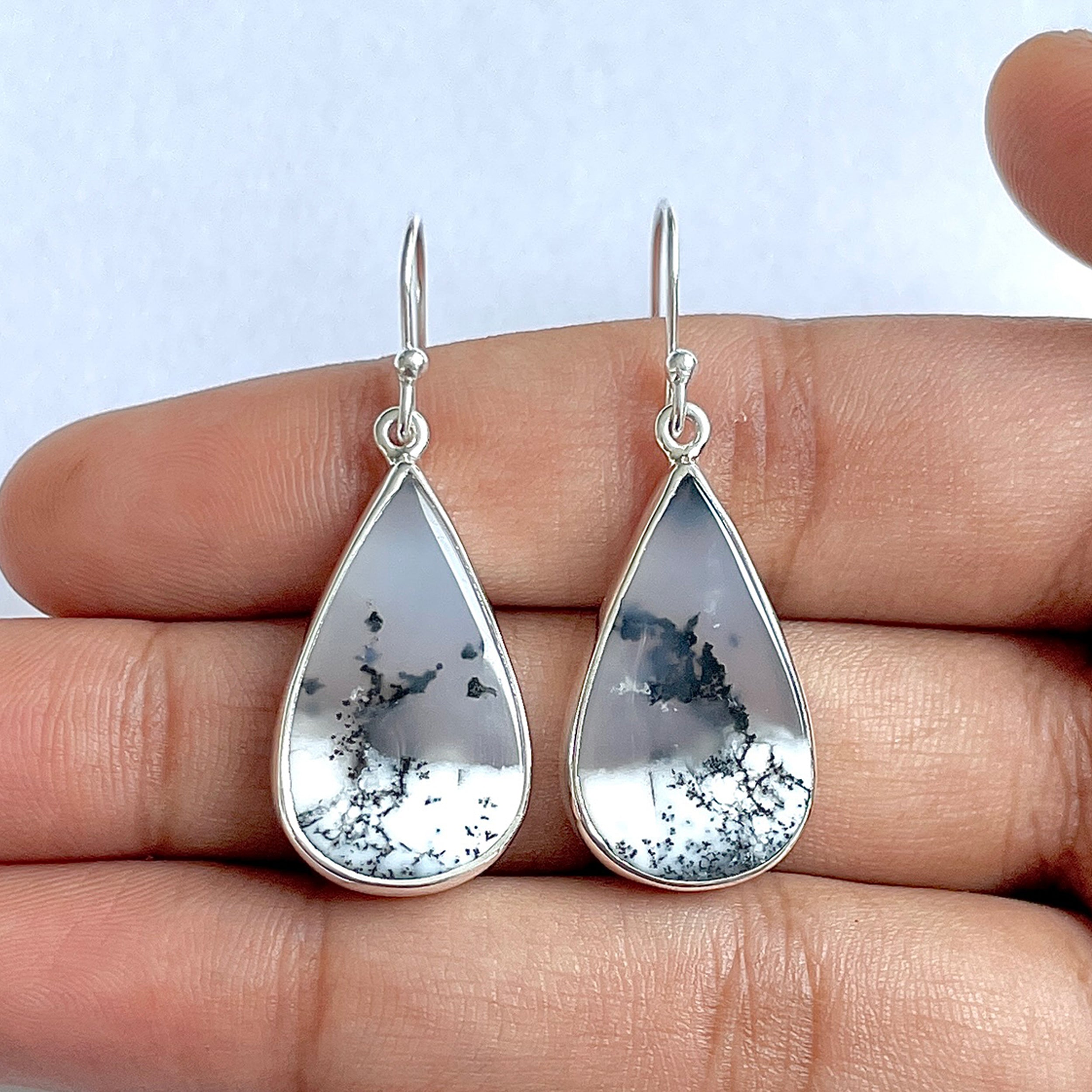 Dendritic Agate Earring-(DDA-3-13)