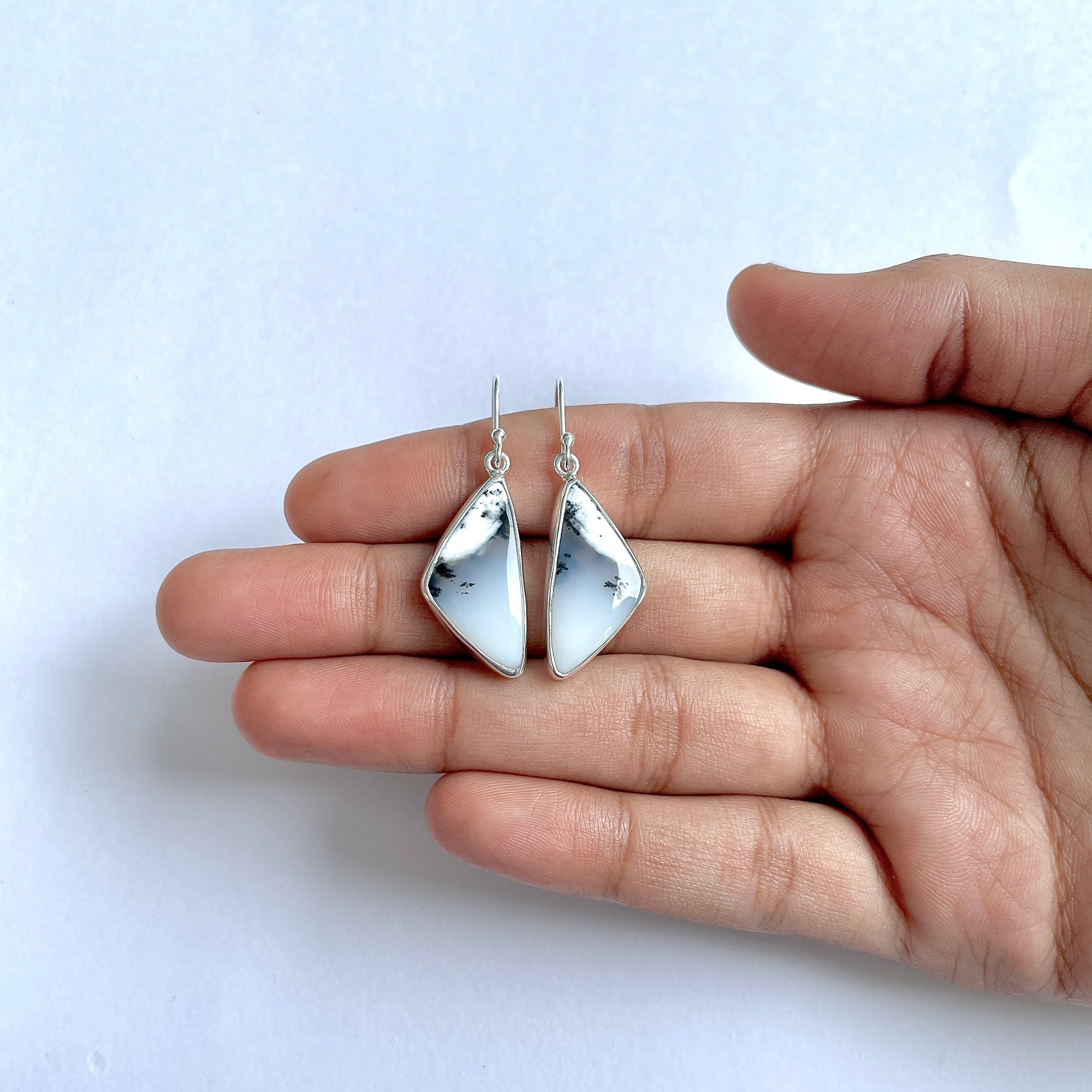 Dendritic Agate Earring-(DDA-3-14)