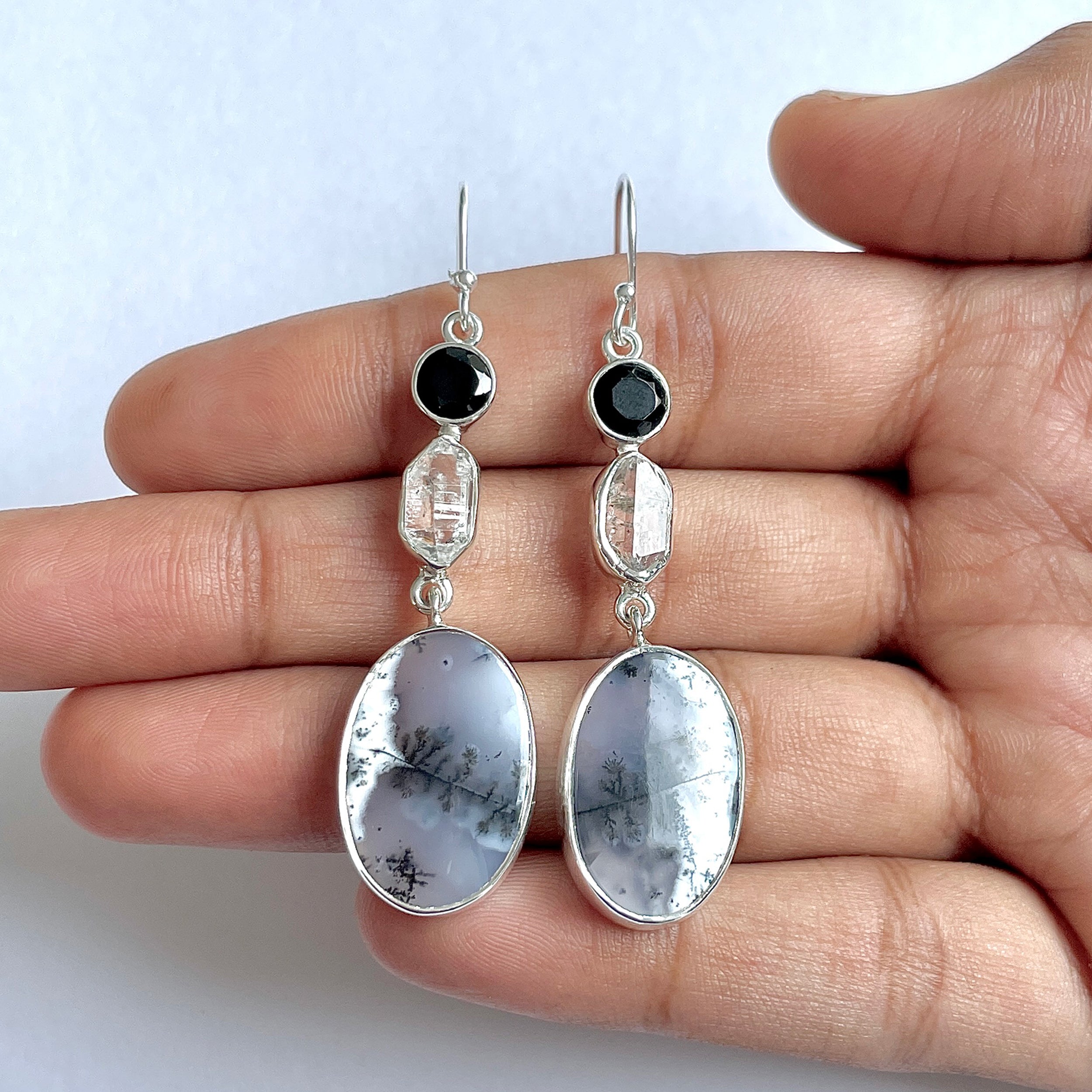 Dendritic Agate Earring-(DDA-3-15)