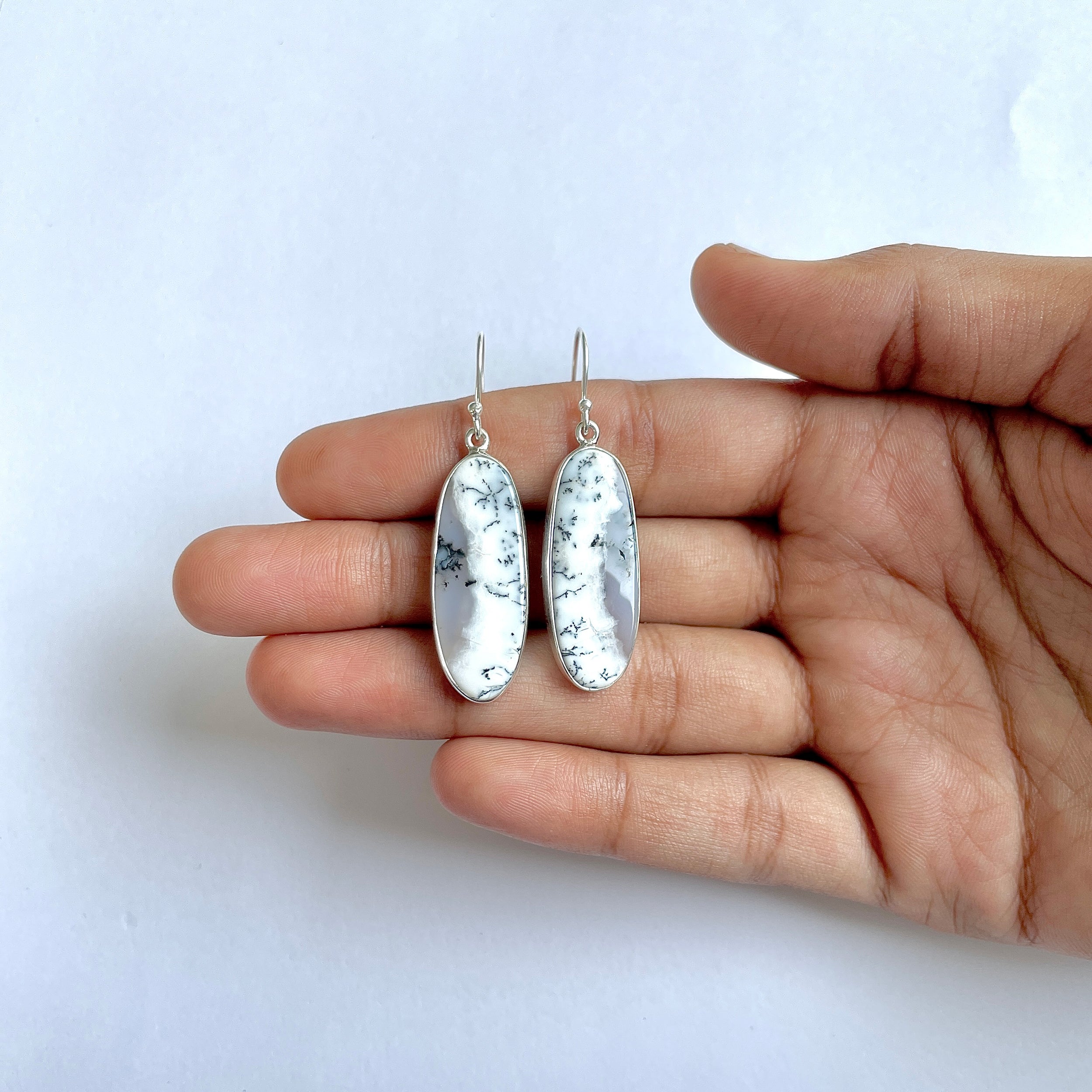 Dendritic Agate Earring-(DDA-3-16)