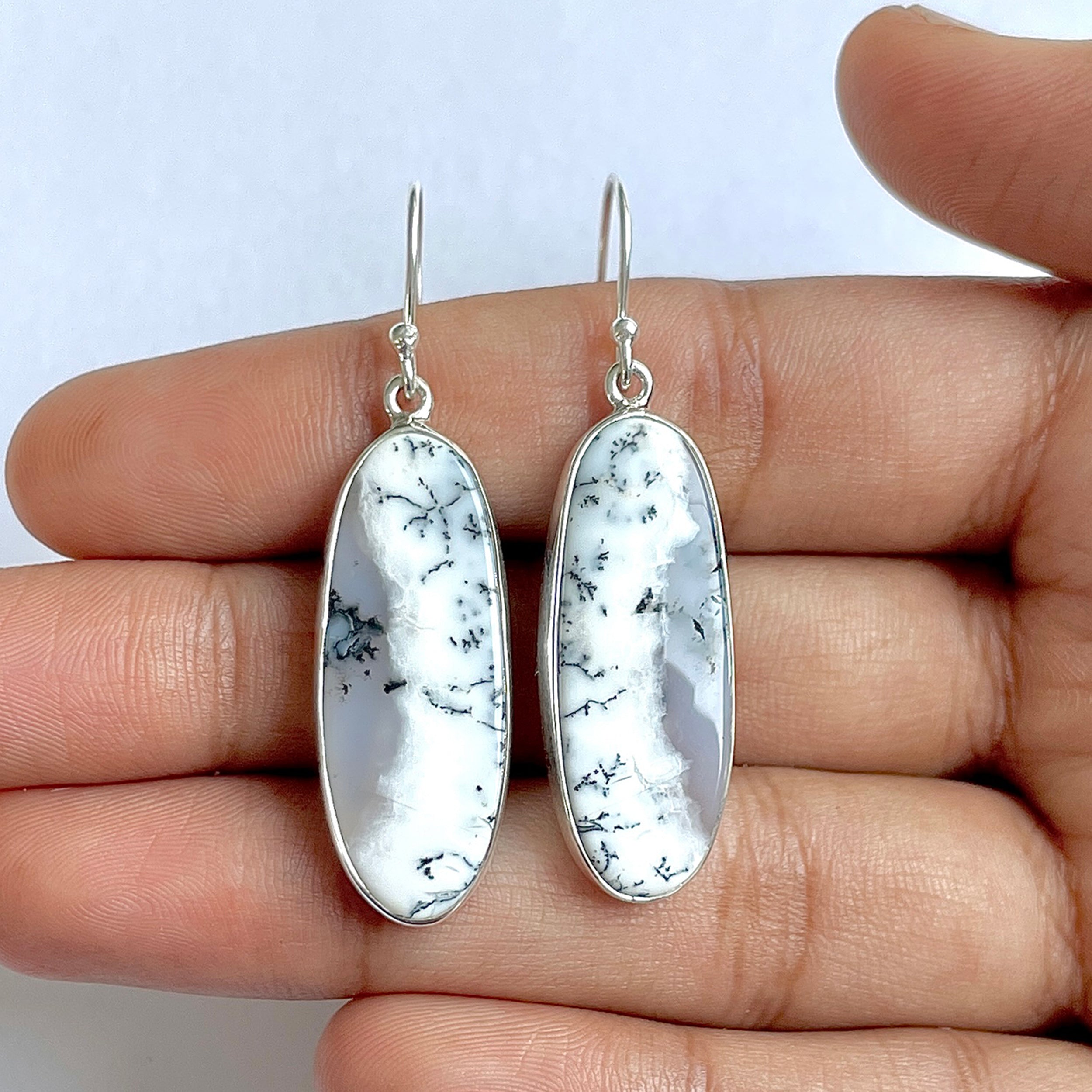 Dendritic Agate Earring-(DDA-3-16)