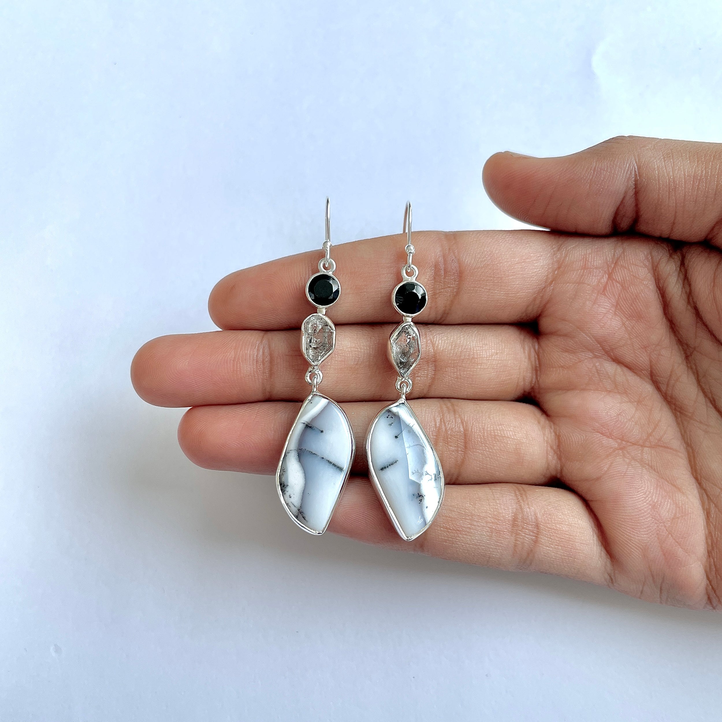 Dendritic Agate Earring-(DDA-3-21)