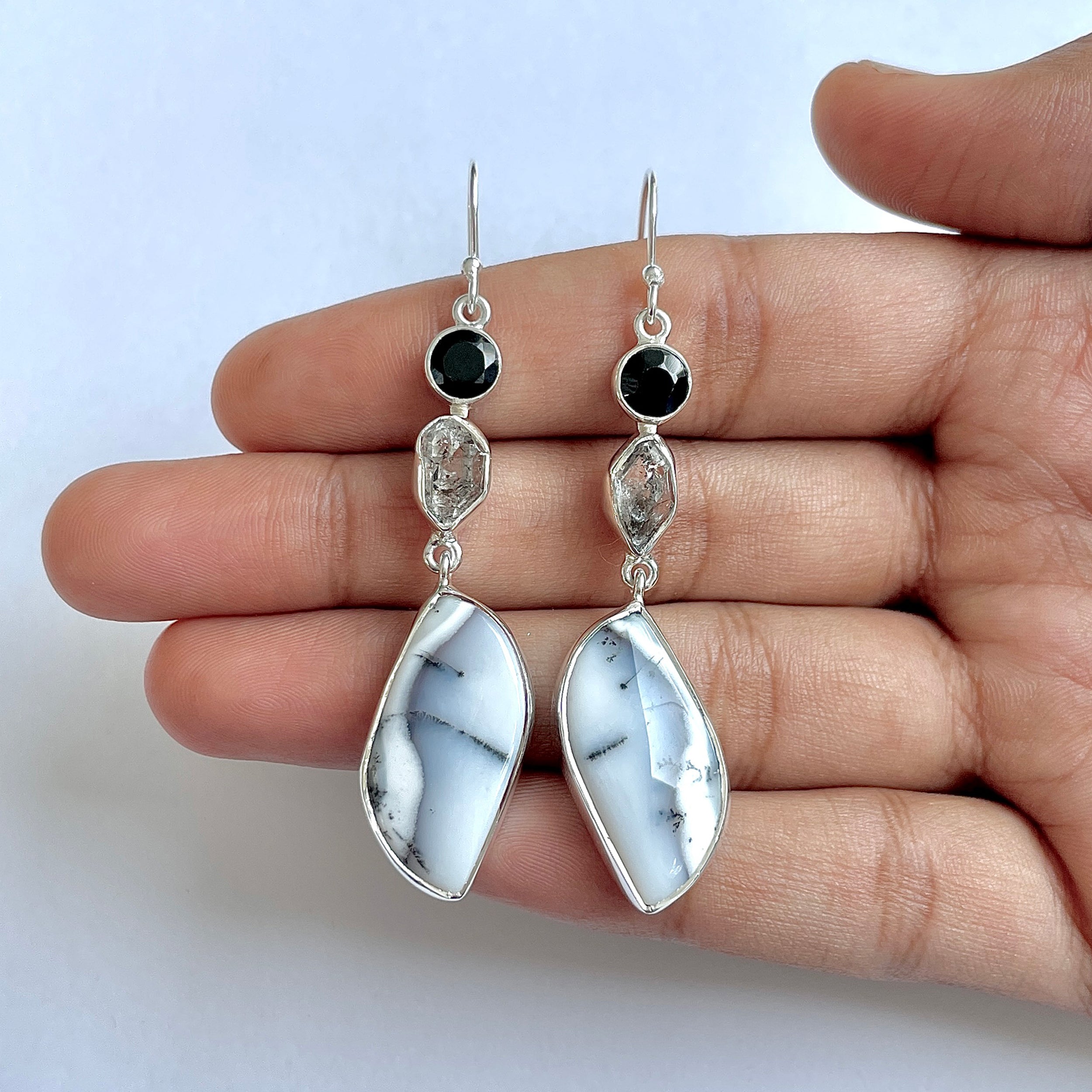 Dendritic Agate Earring-(DDA-3-21)