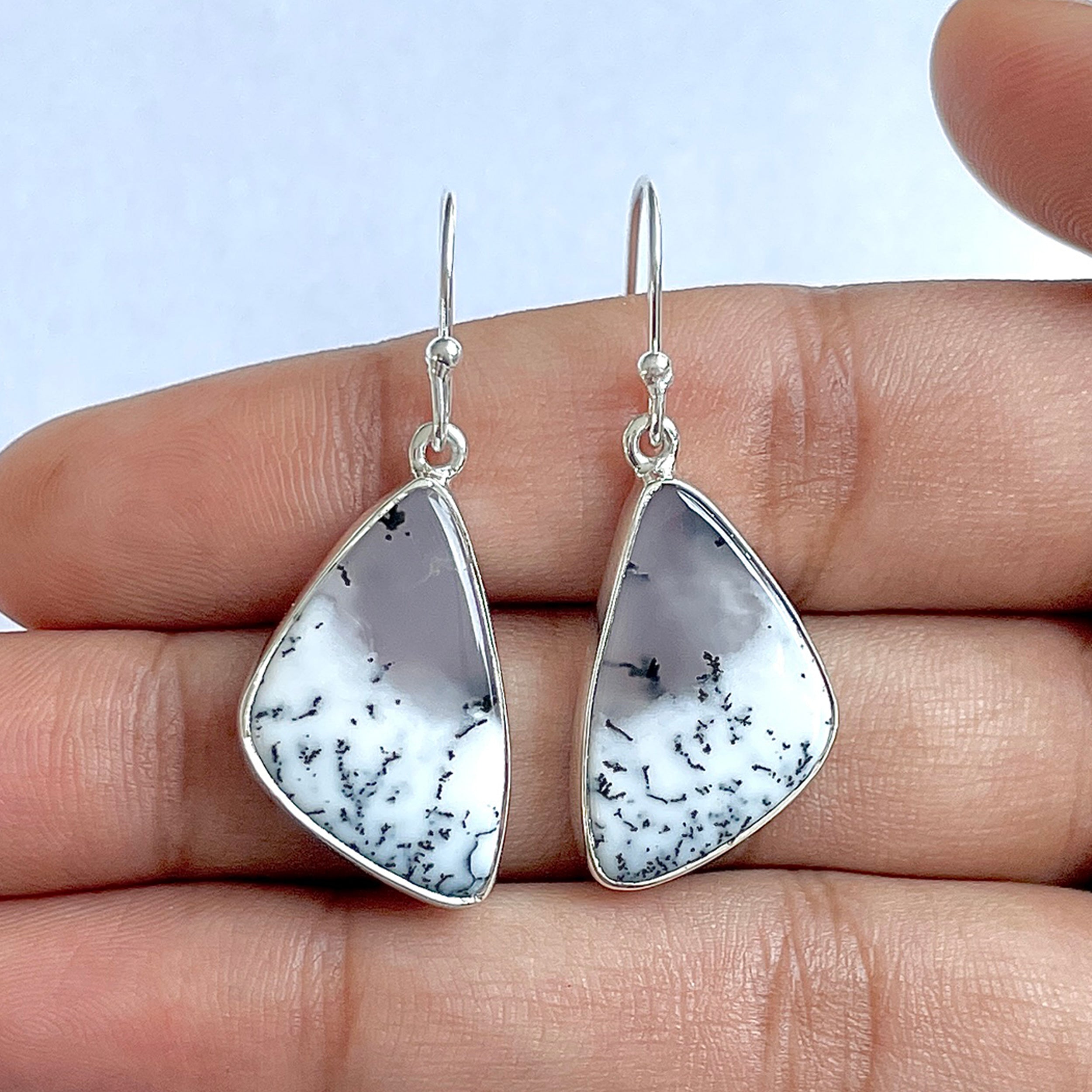 Dendritic Agate Earring-(DDA-3-22)