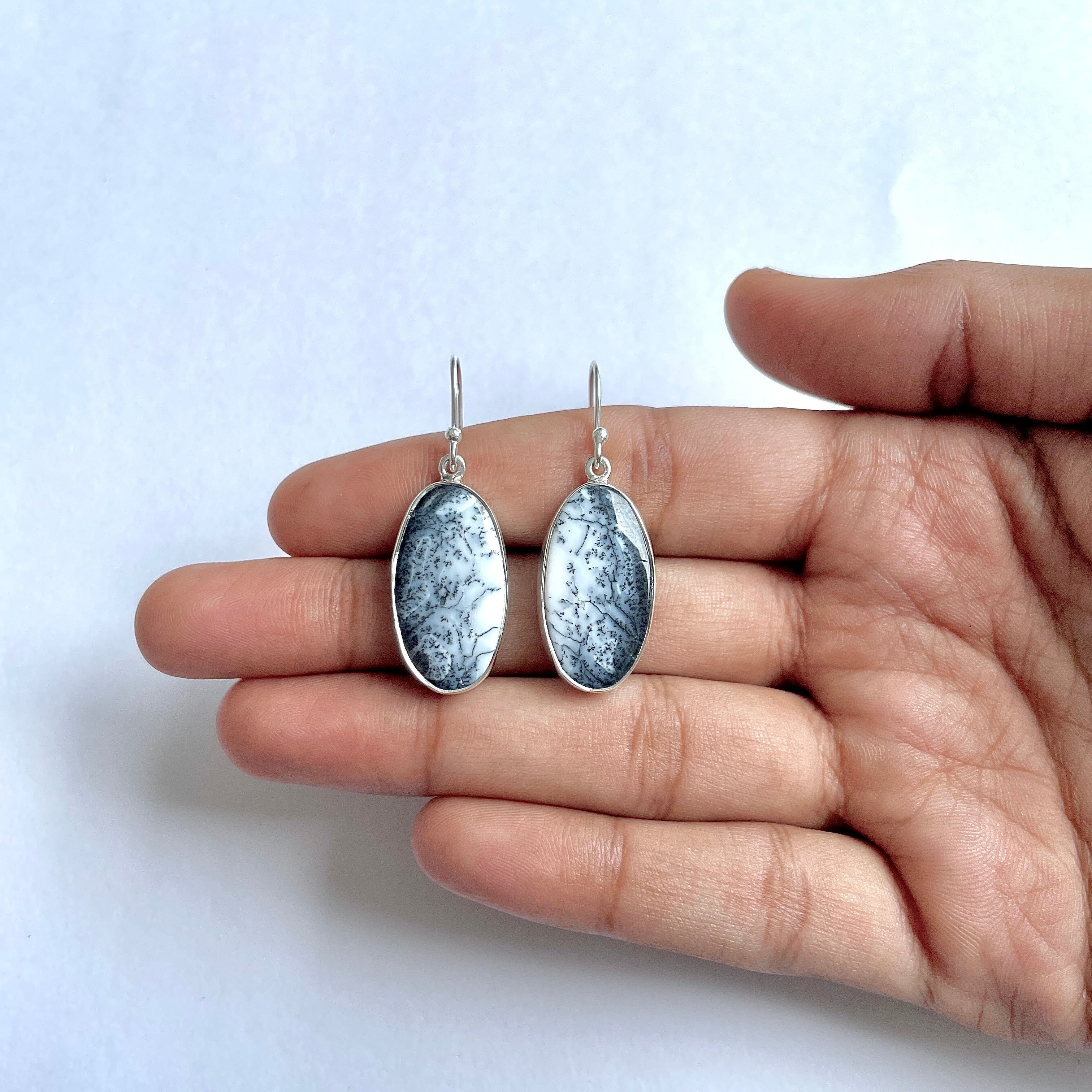 Dendritic Agate Earring-(DDA-3-26)