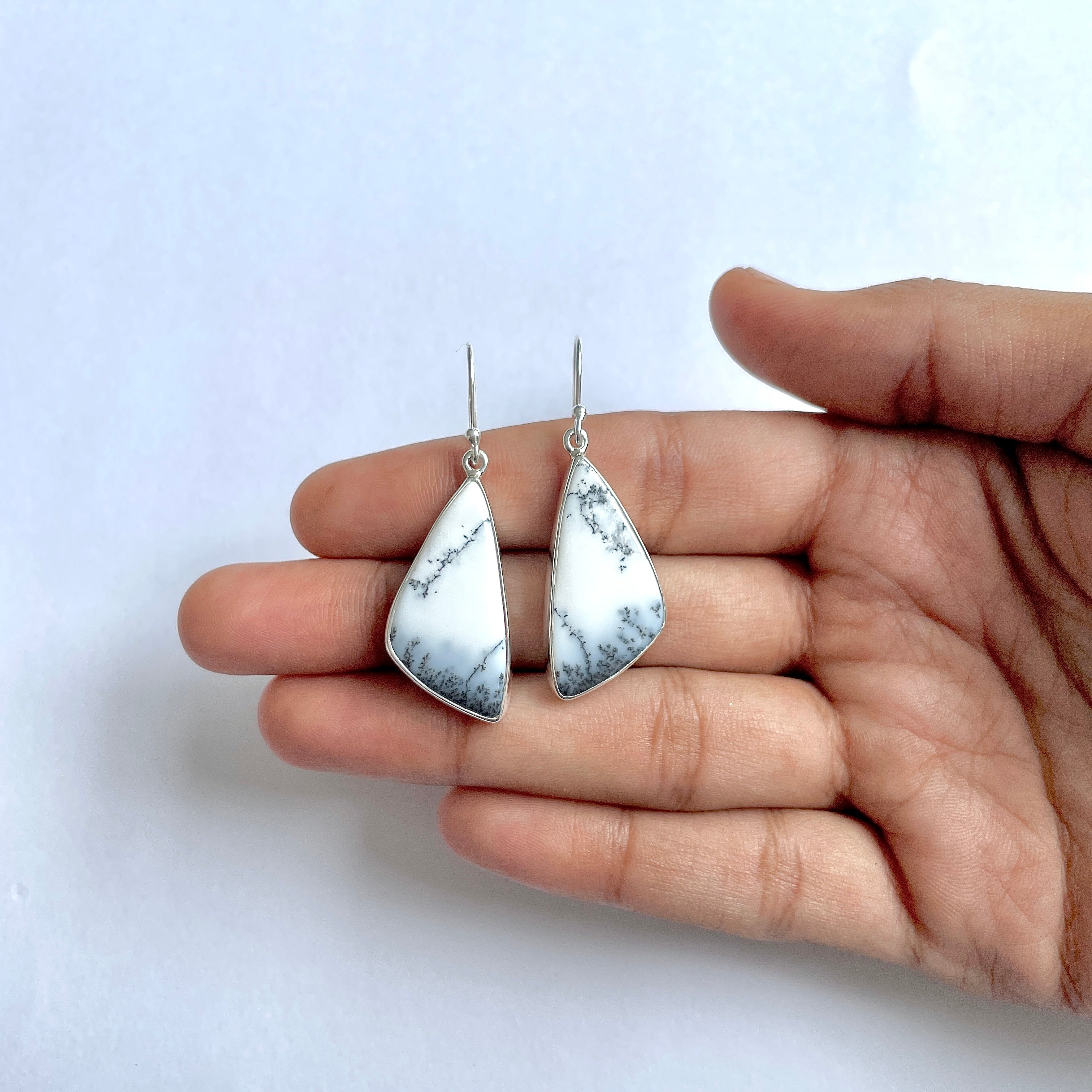 Dendritic Agate Earring-(DDA-3-33)