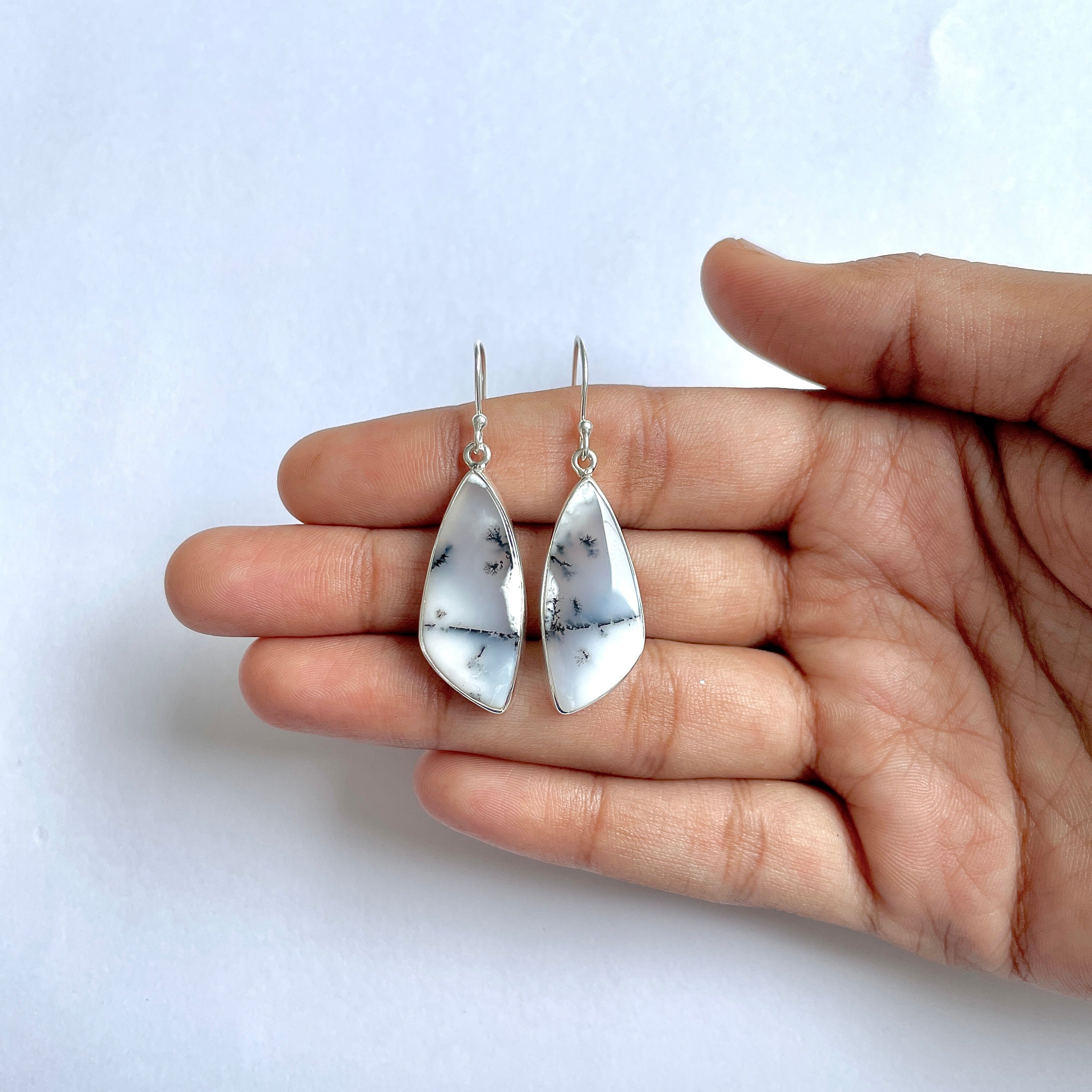 Dendritic Agate Earring-(DDA-3-34)