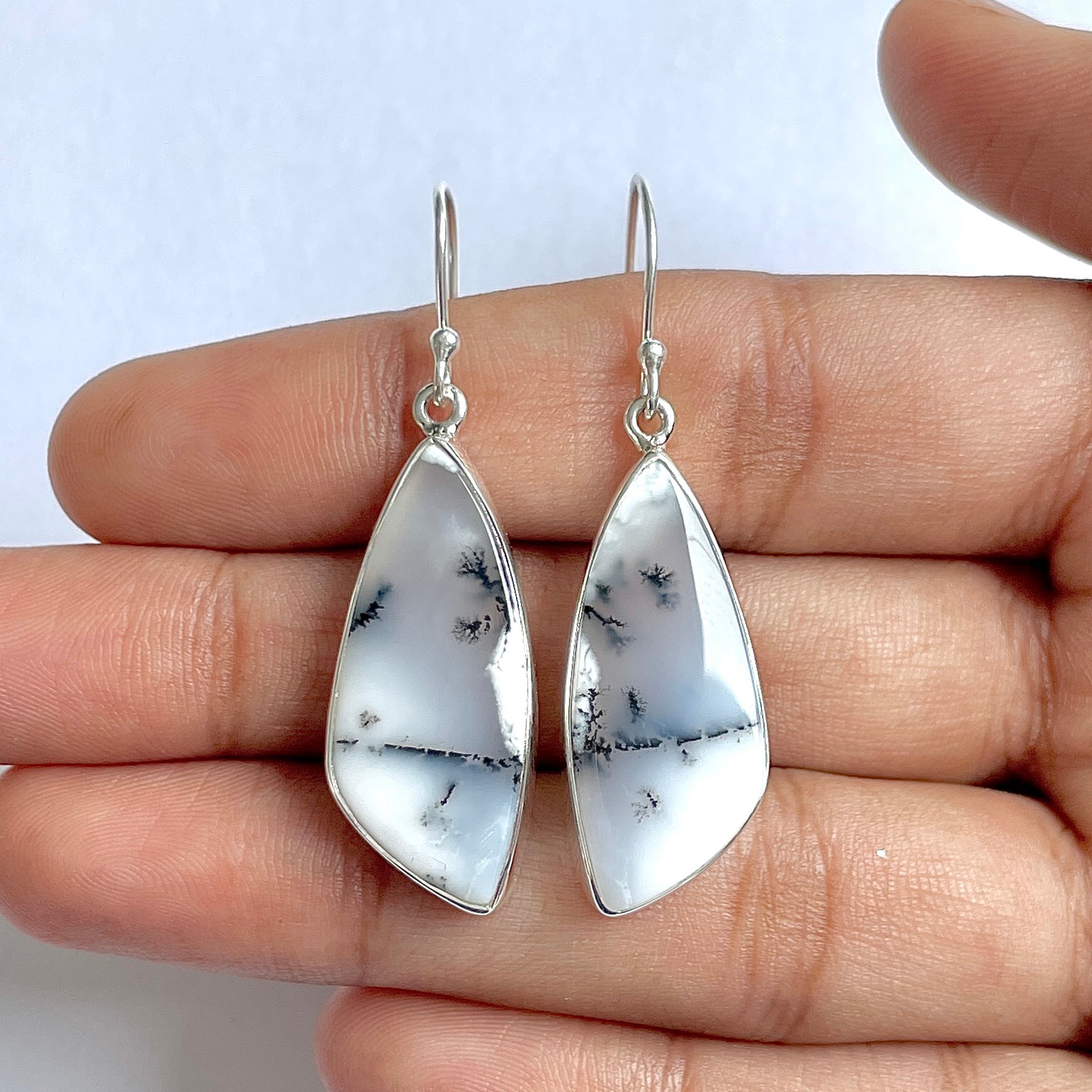 Dendritic Agate Earring-(DDA-3-34)