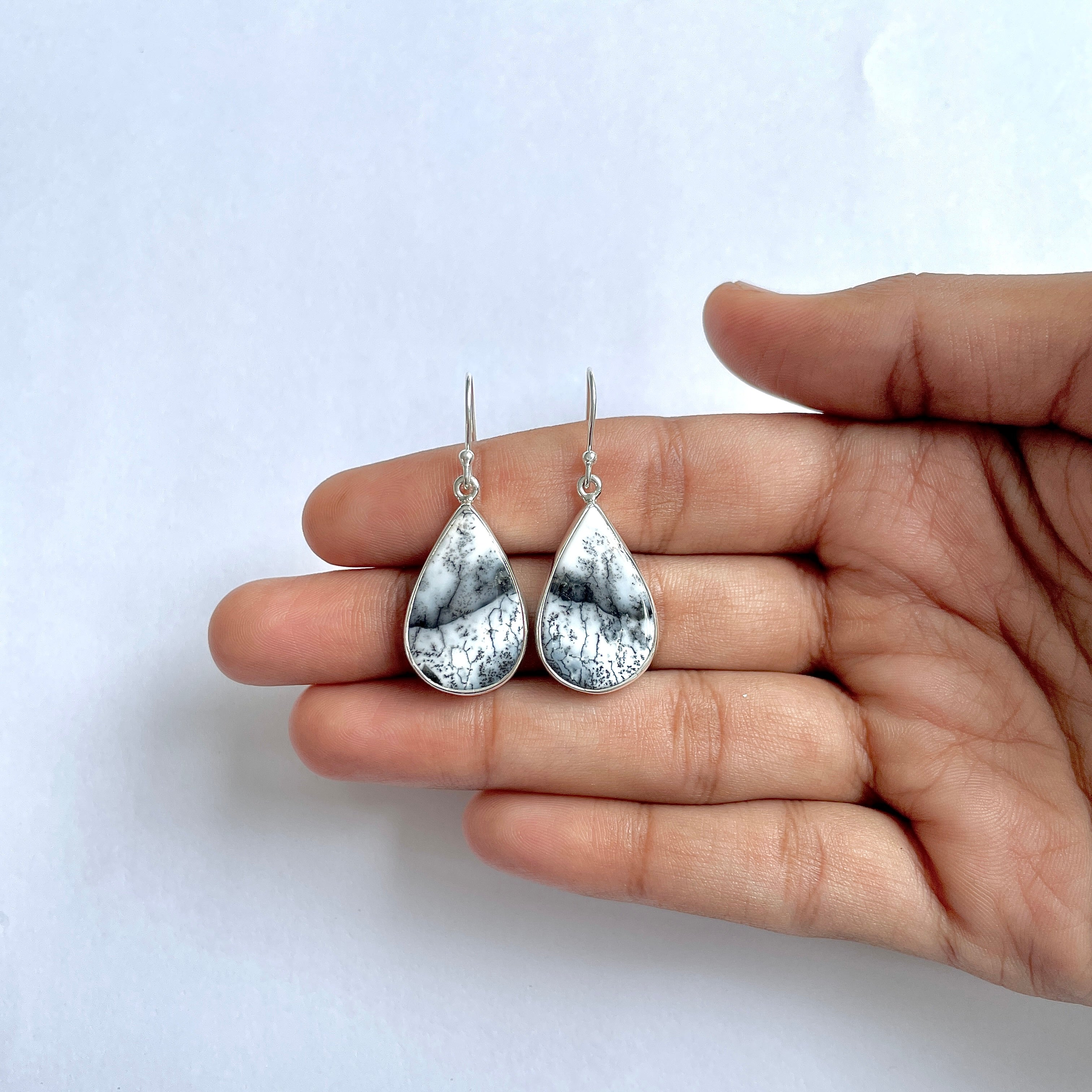 Dendritic Agate Earring-(DDA-3-35)