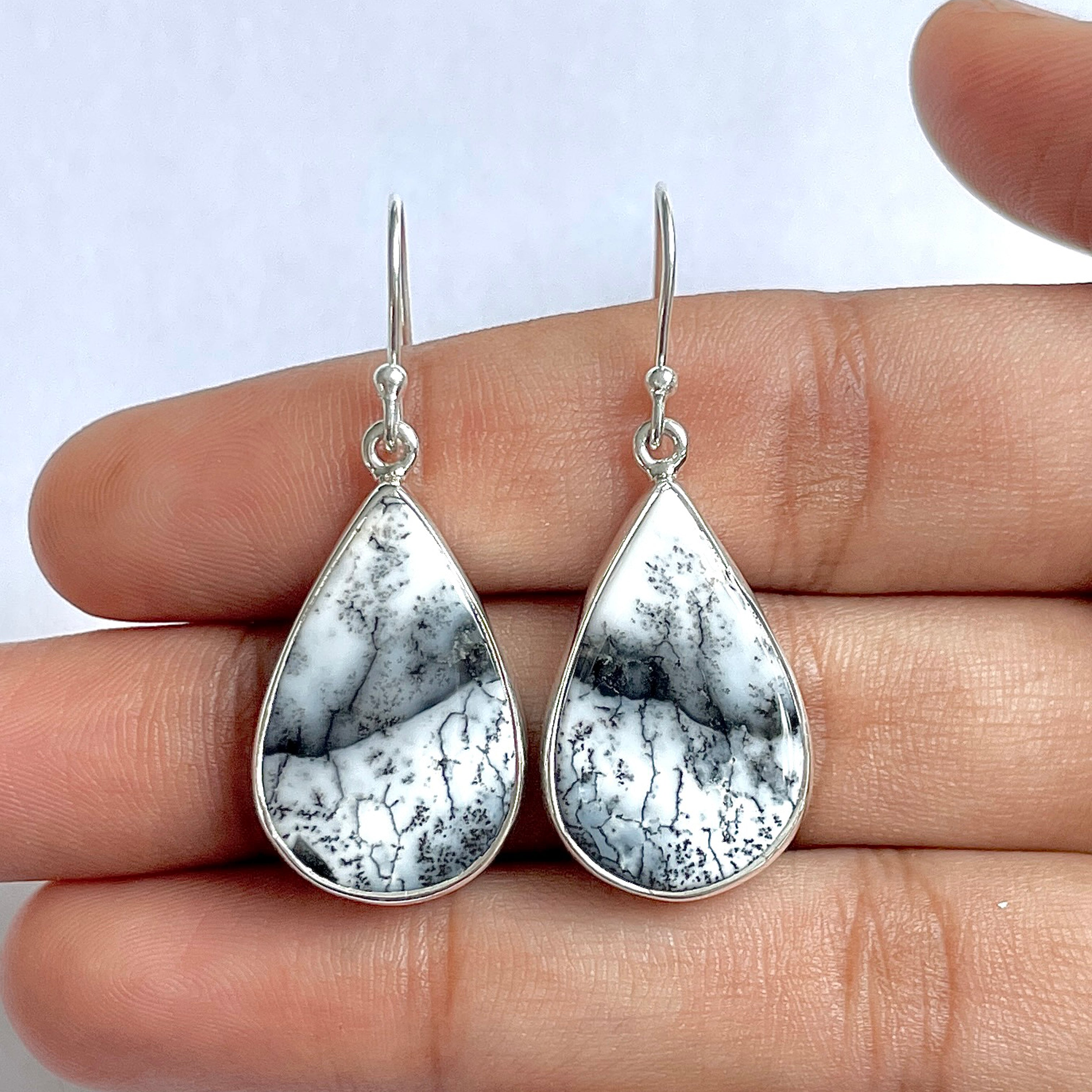 Dendritic Agate Earring-(DDA-3-35)