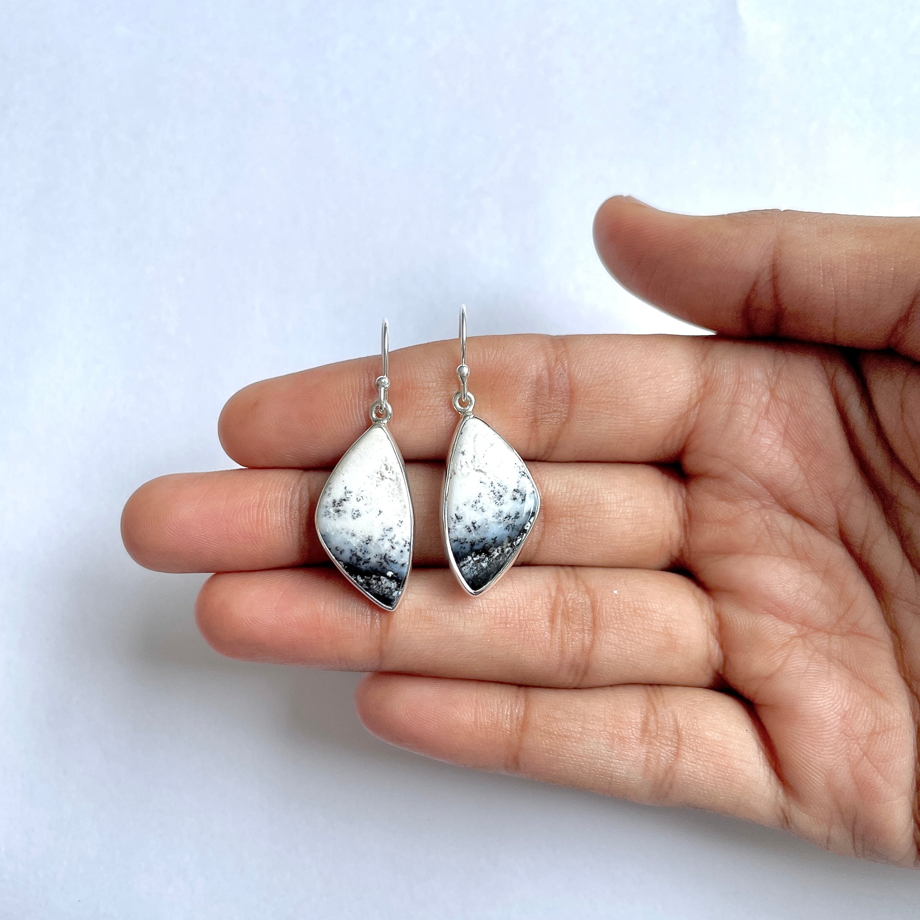 Dendritic Agate Earring-(DDA-3-36)