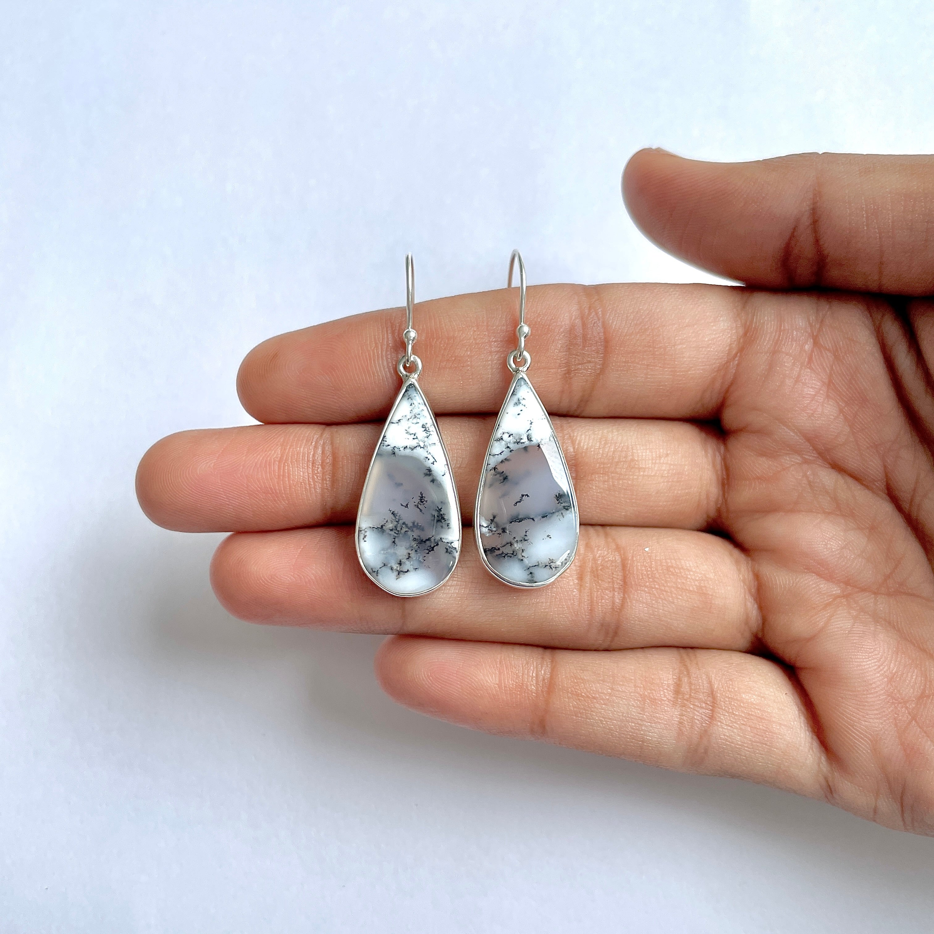 Dendritic Agate Earring-(DDA-3-38)