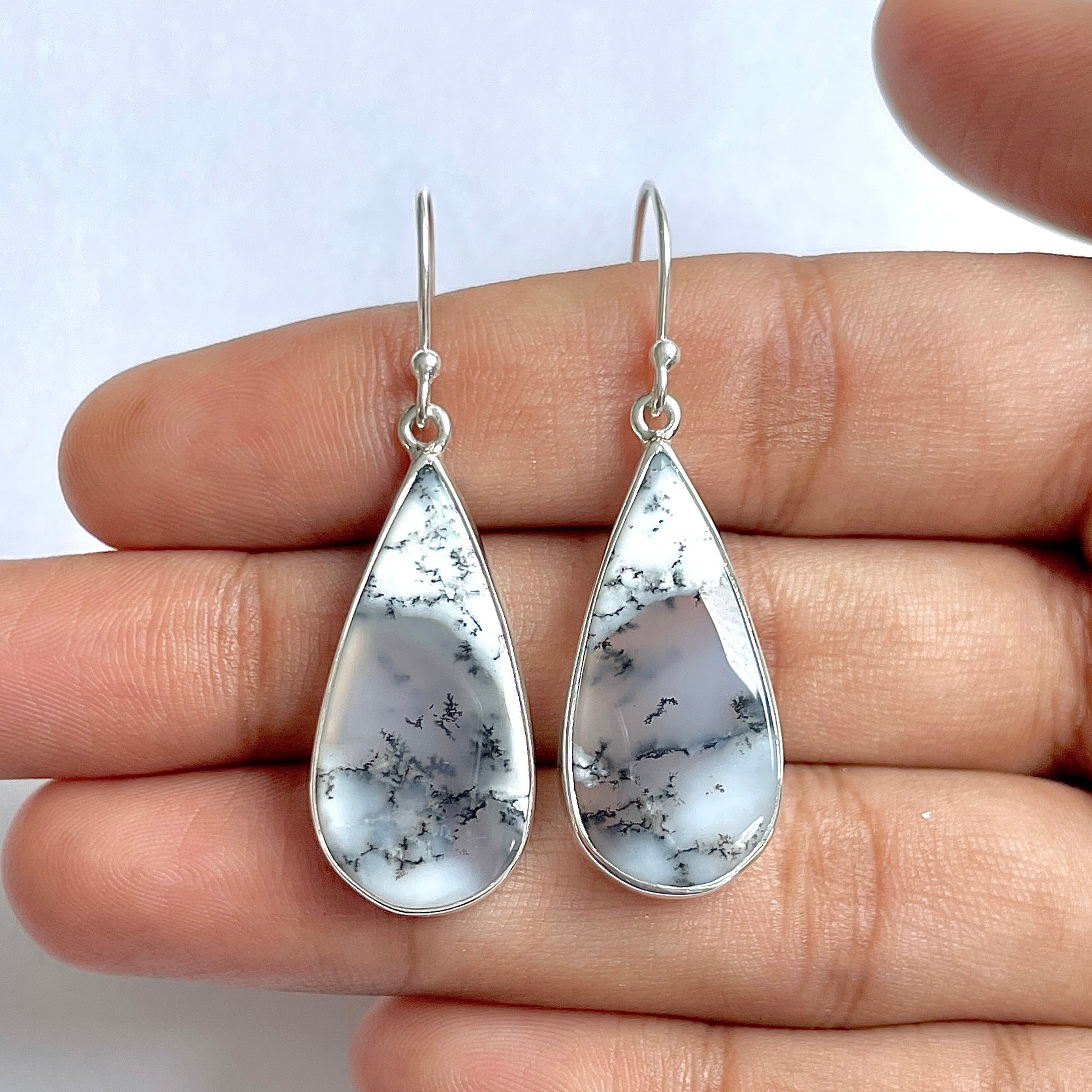 Dendritic Agate Earring-(DDA-3-38)