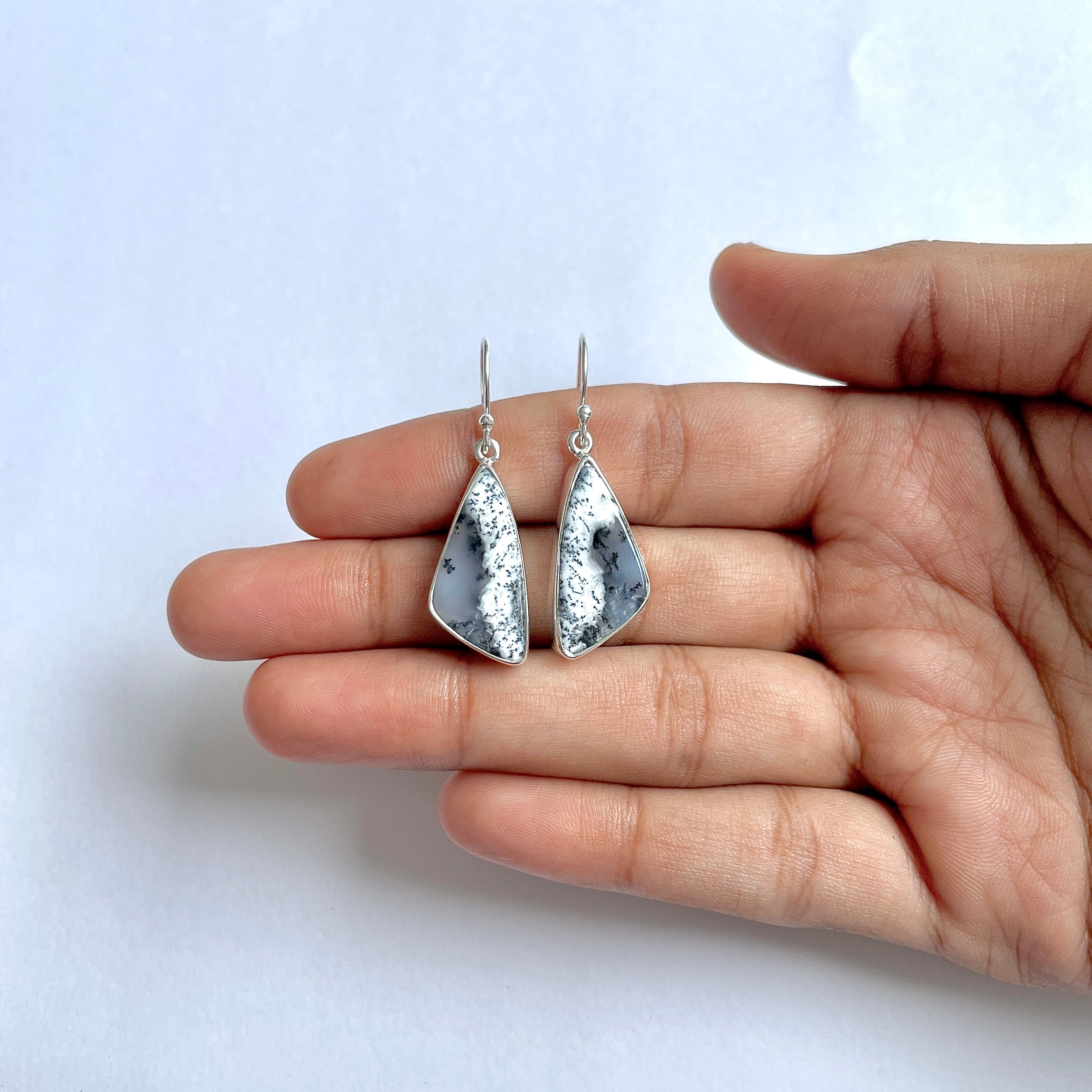 Dendritic Agate Earring-(DDA-3-39)