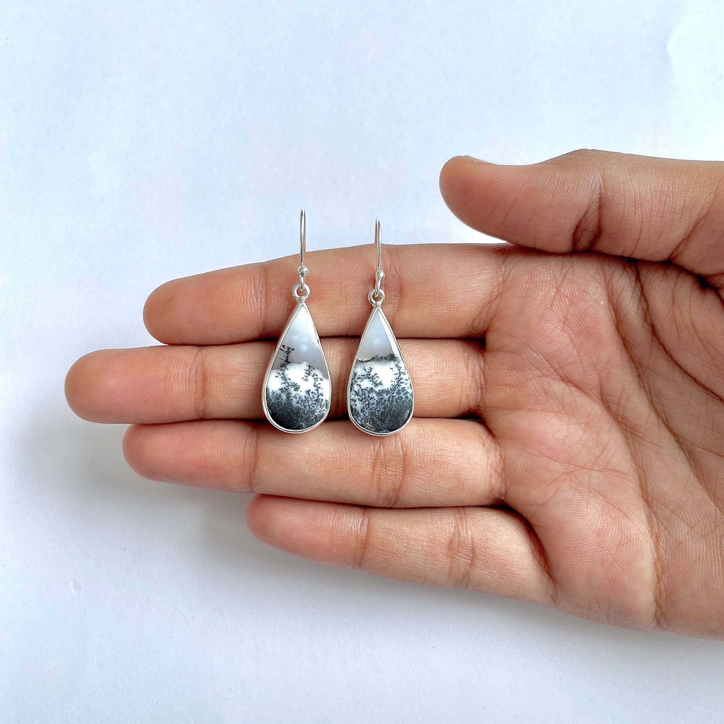 Dendritic Agate Earring-(DDA-3-4)